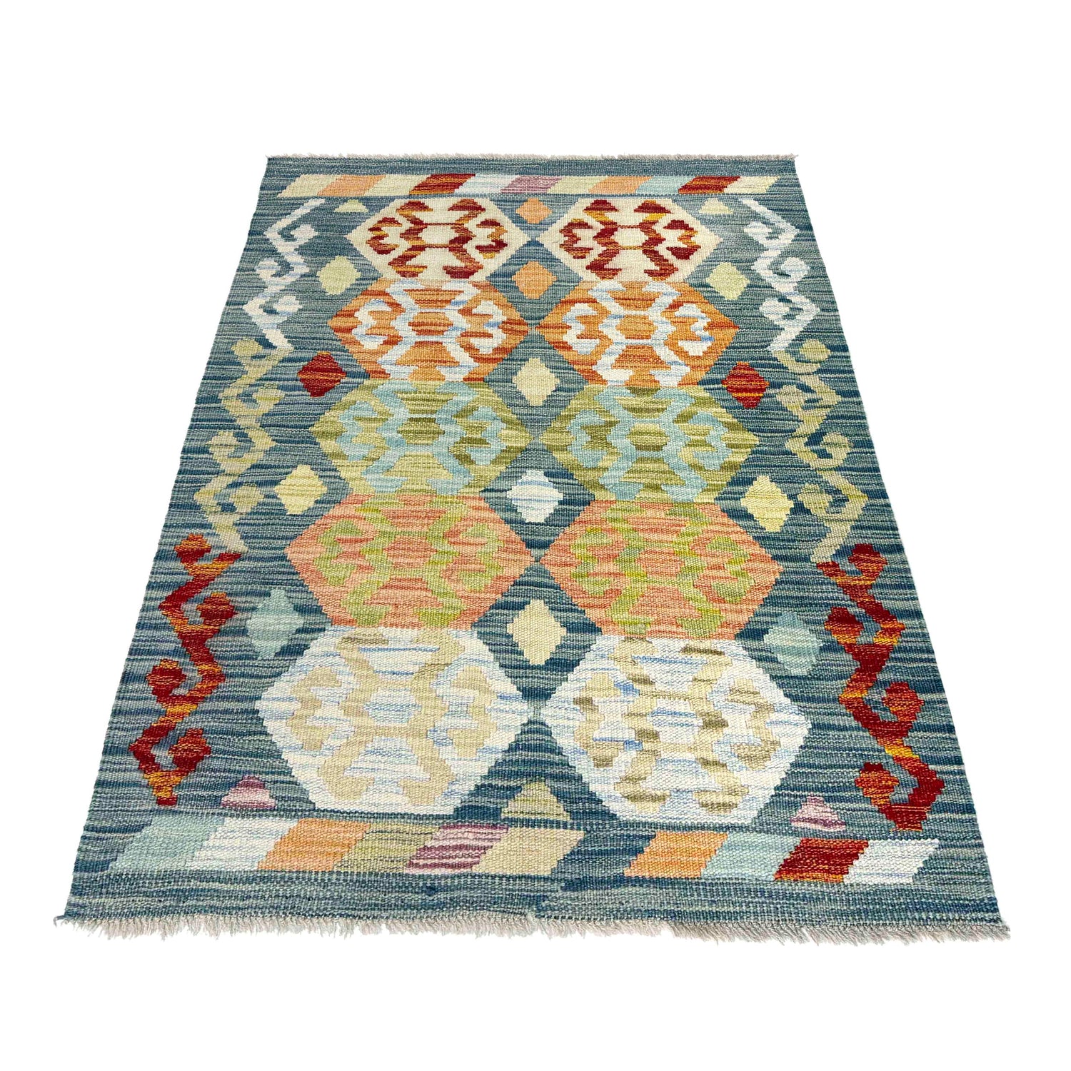 Handmade Vegetable Kelim 2' 8" x 4' 1" (ft) - No. R38297