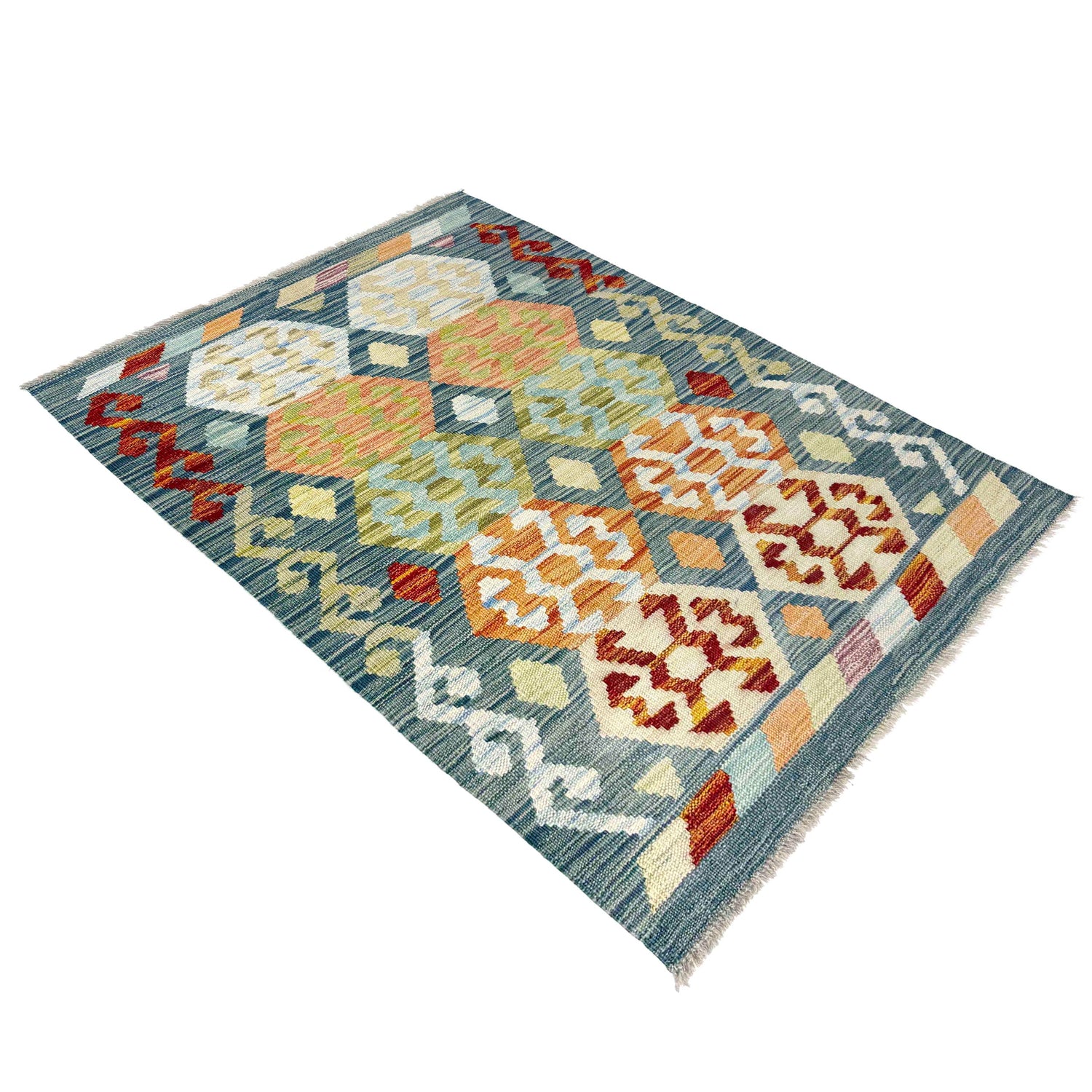 Handmade Vegetable Kelim 2' 8" x 4' 1" (ft) - No. R38297