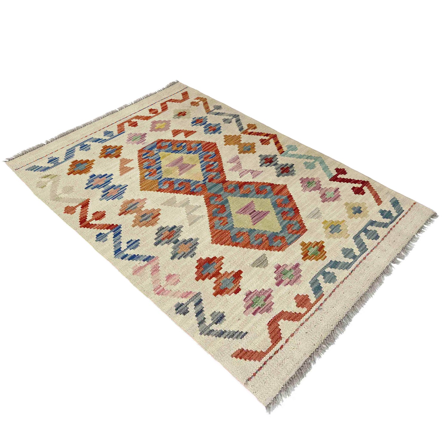 Handmade Vegetable Kelim 2' 7" x 4' 0" (ft) - No. R38299