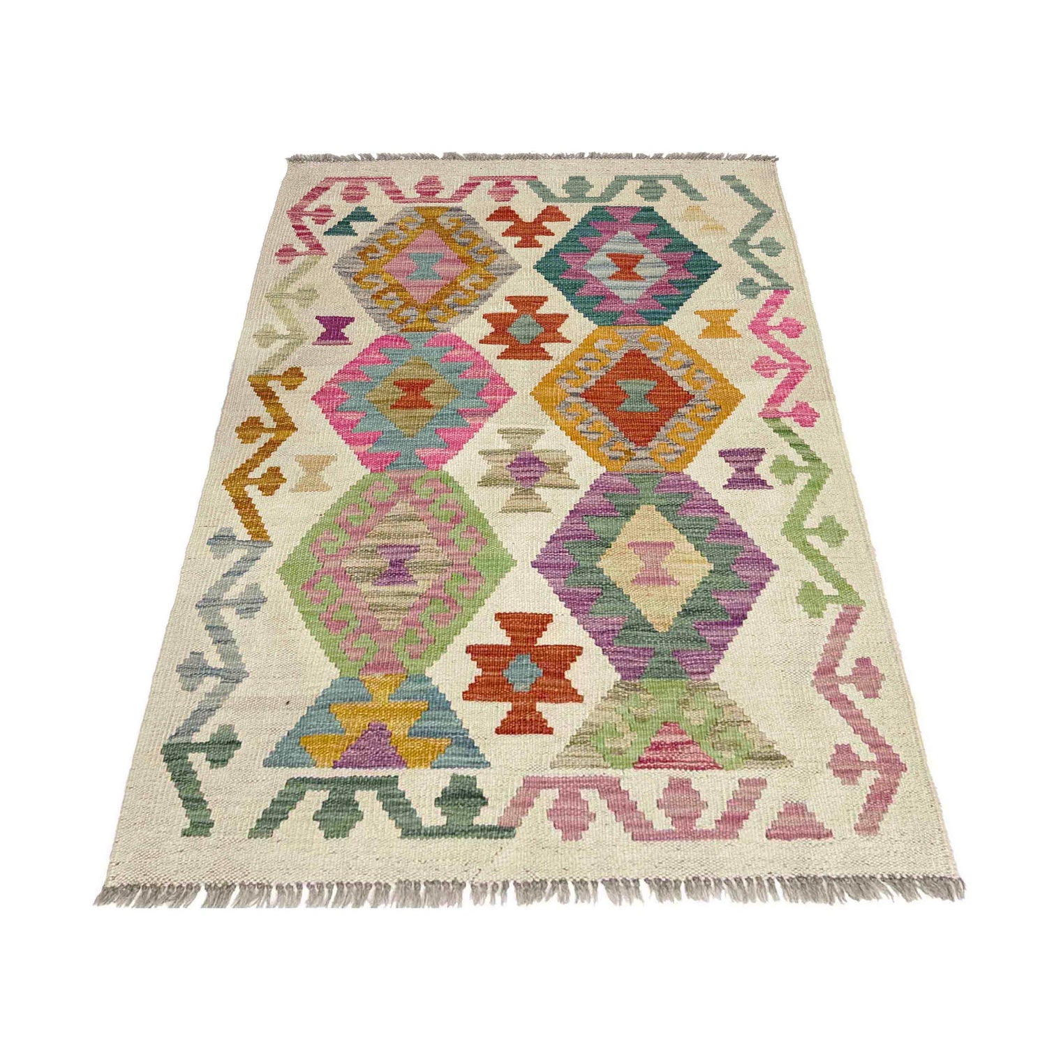Handmade Vegetable Kilim 2' 7" x 3' 11" (ft) - No. R38300