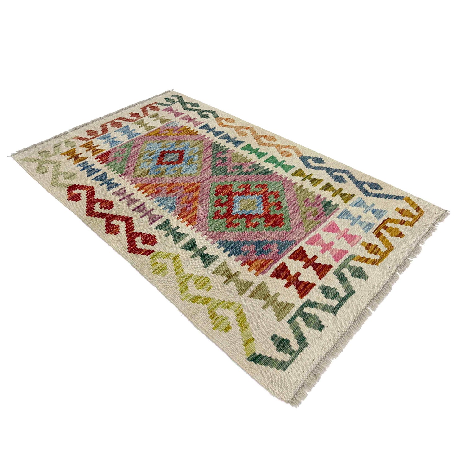 Handmade Vegetable Kelim 2' 4" x 4' 1" (ft) - No. R38304