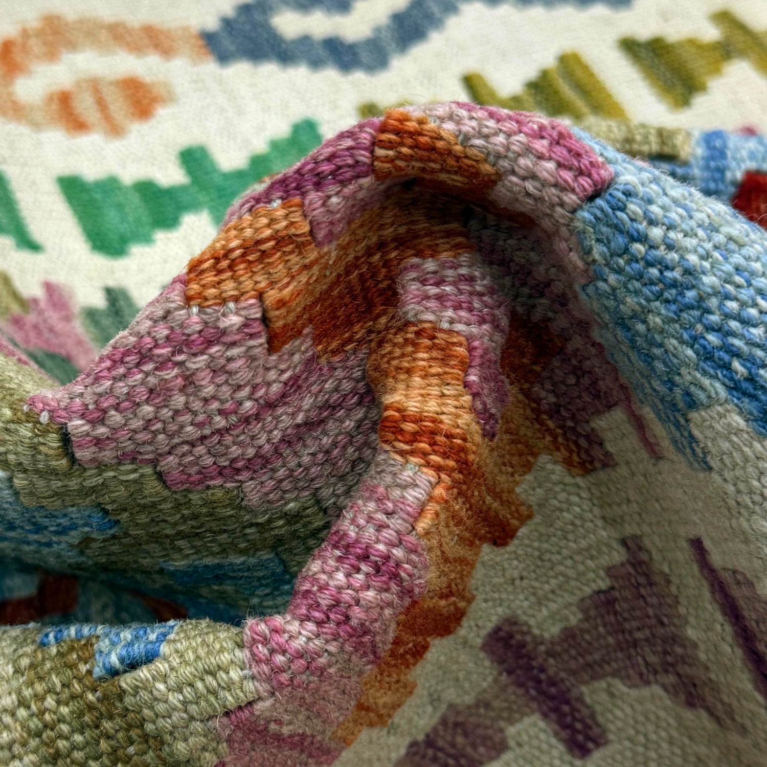 Handmade Vegetable Kelim 2' 4" x 4' 1" (ft) - No. R38304