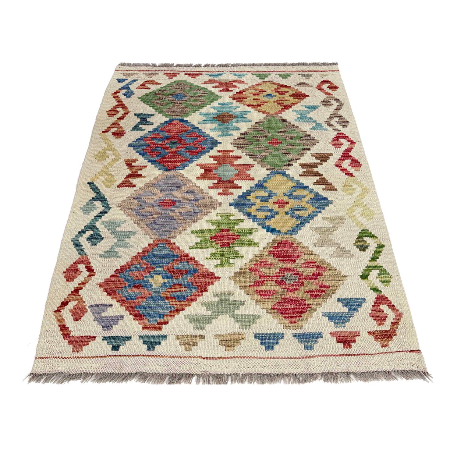 Handmade Vegetable Kelim 2' 9" x 4' 2" (ft) - No. R38311