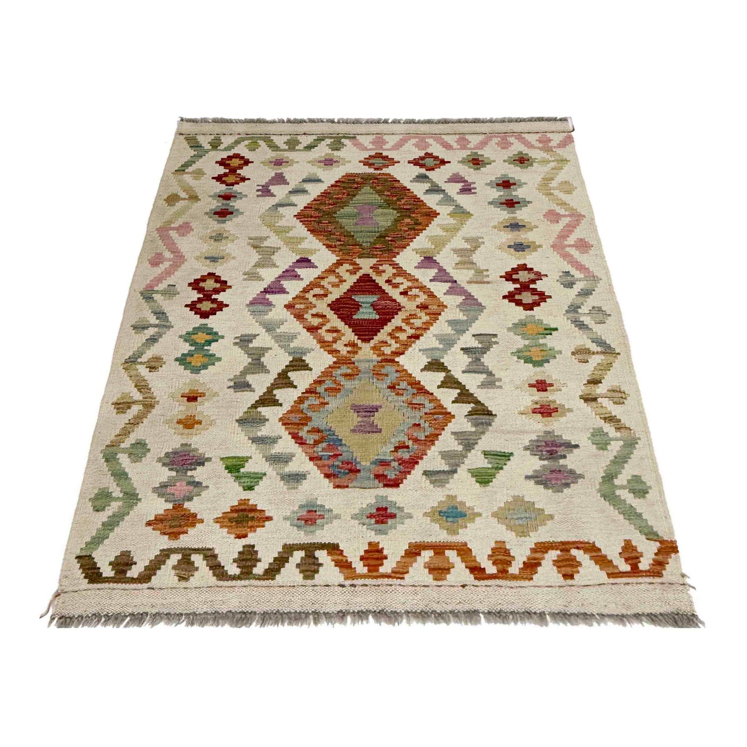 Handmade Vegetable Kilim 2' 10" x 4' 2" (ft) - No. R38312