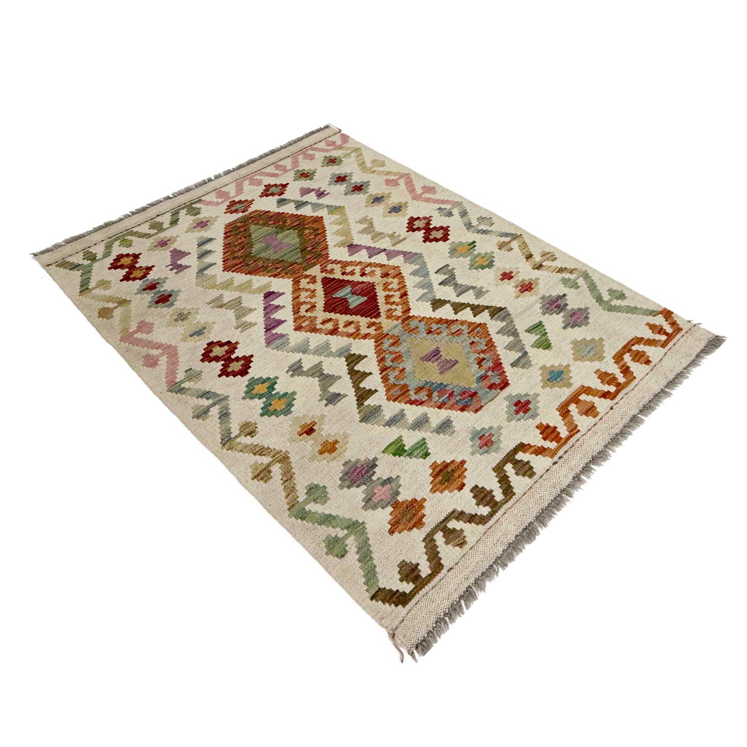 Handmade Vegetable Kilim 2' 10" x 4' 2" (ft) - No. R38312