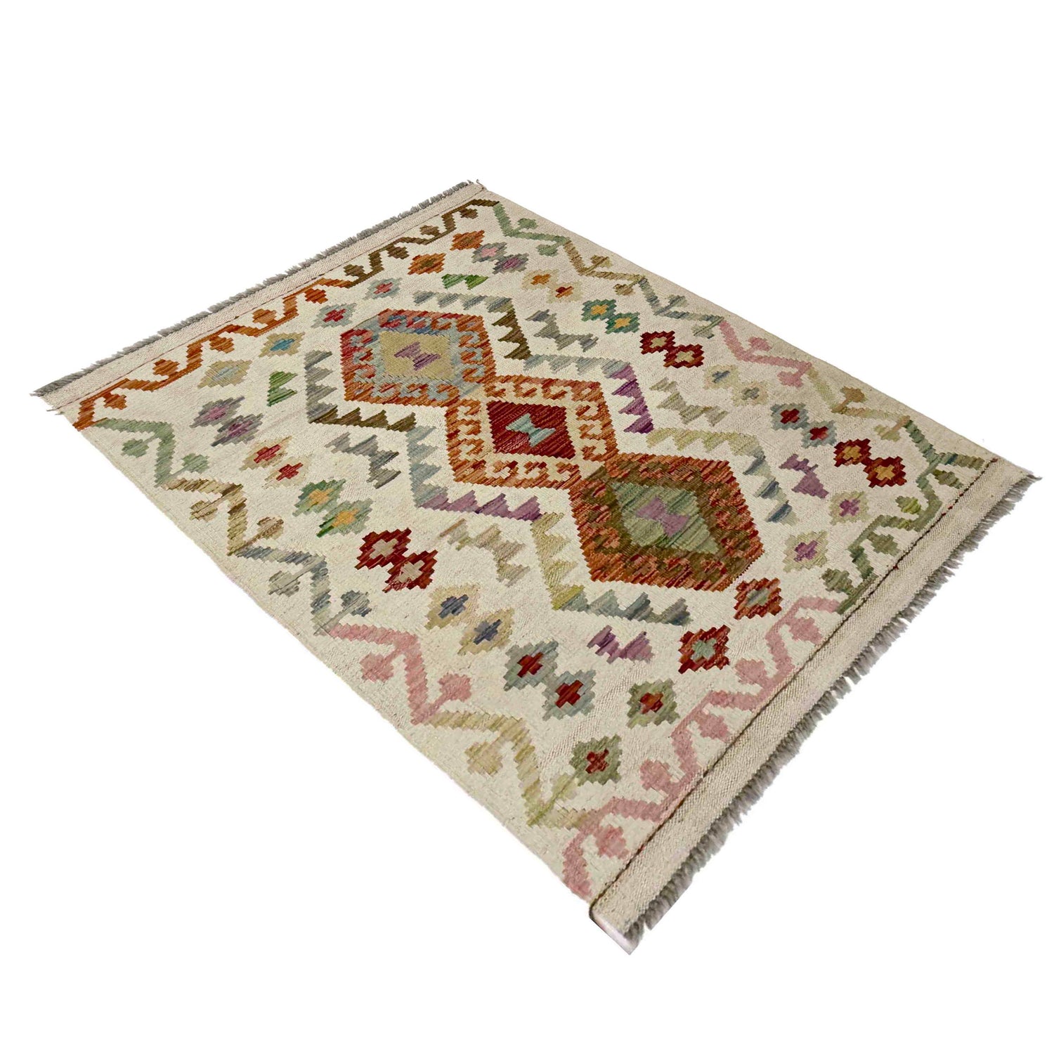 Handmade Vegetable Kilim 2' 10" x 4' 2" (ft) - No. R38312