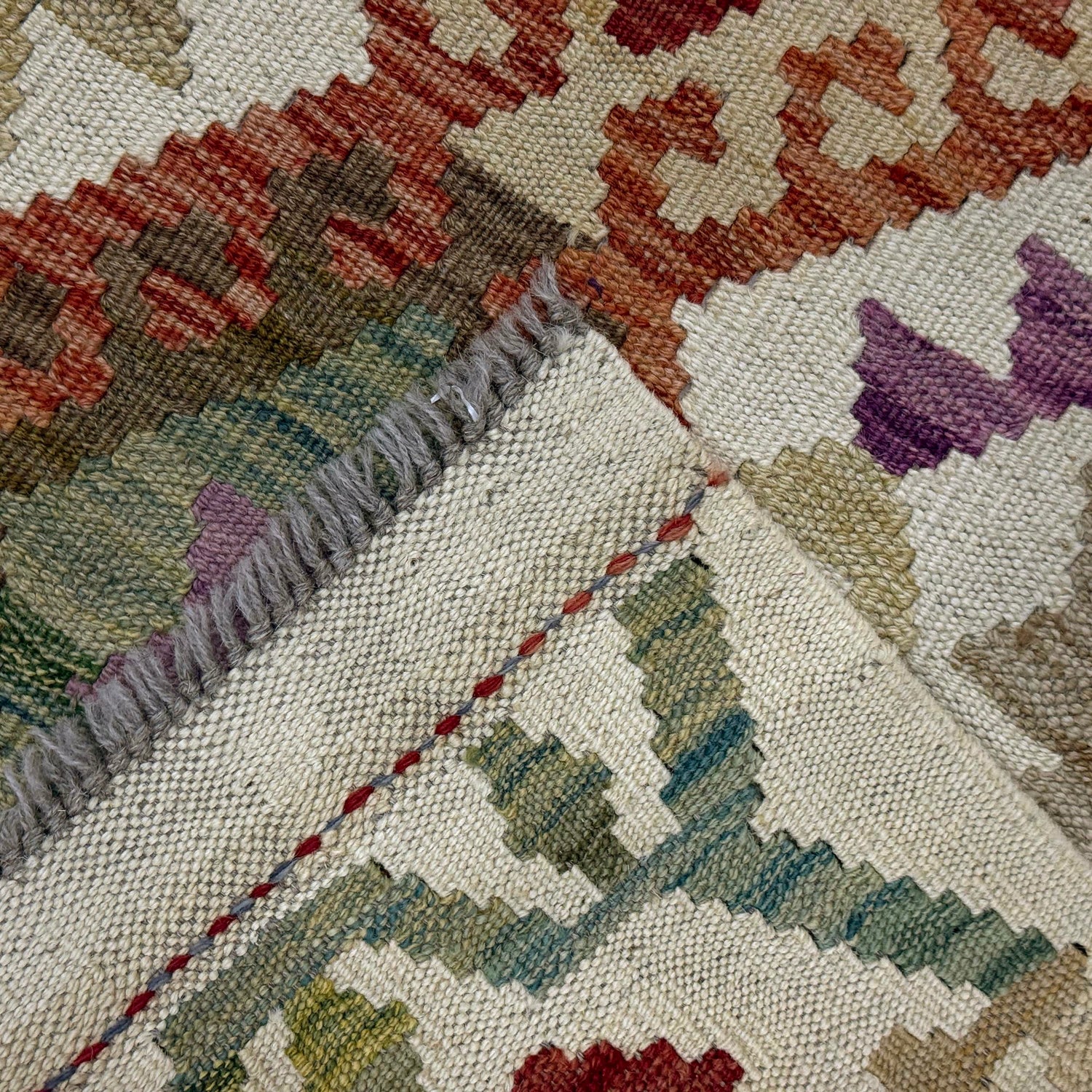 Handmade Vegetable Kilim 2' 10" x 4' 2" (ft) - No. R38312