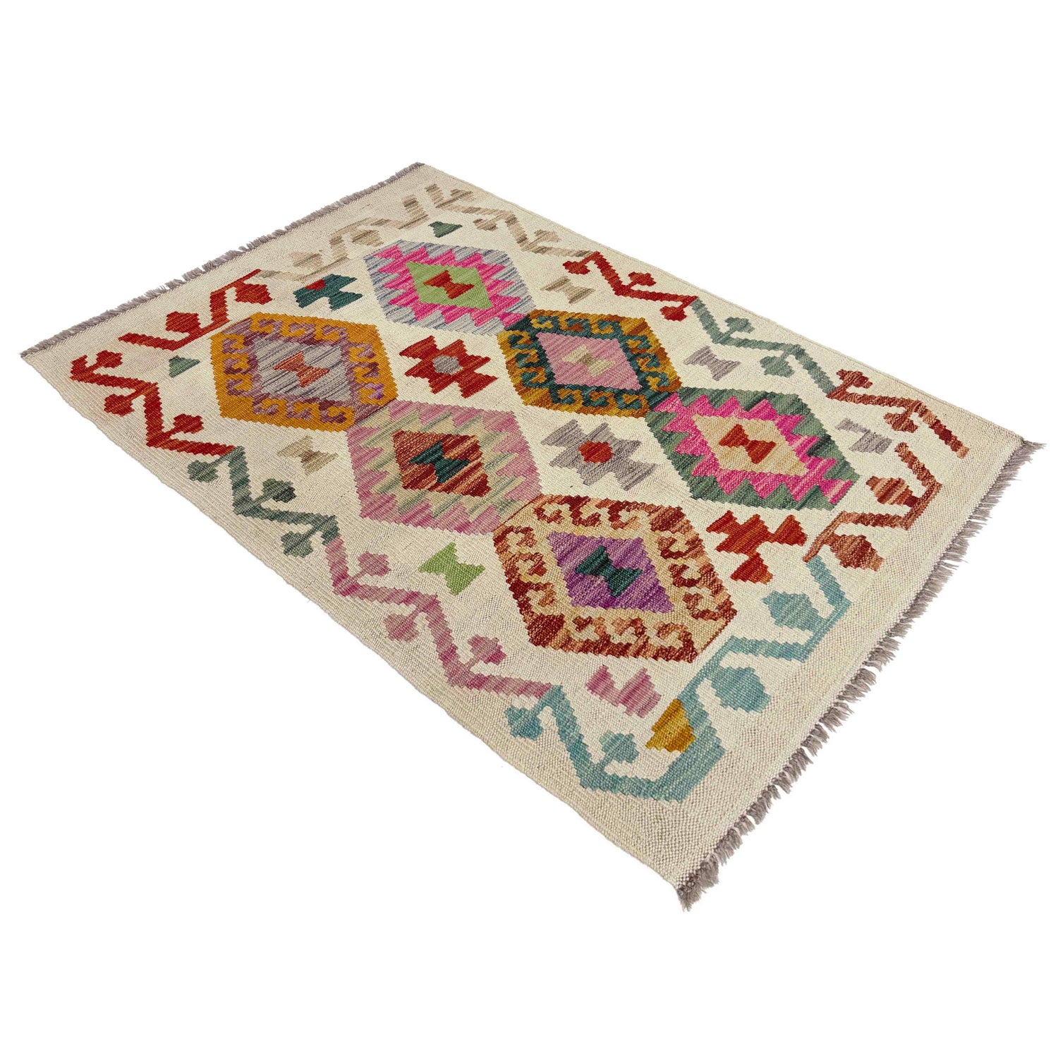 Handmade Vegetable Kilim 2' 7" x 3' 11" (ft) - No. R38327