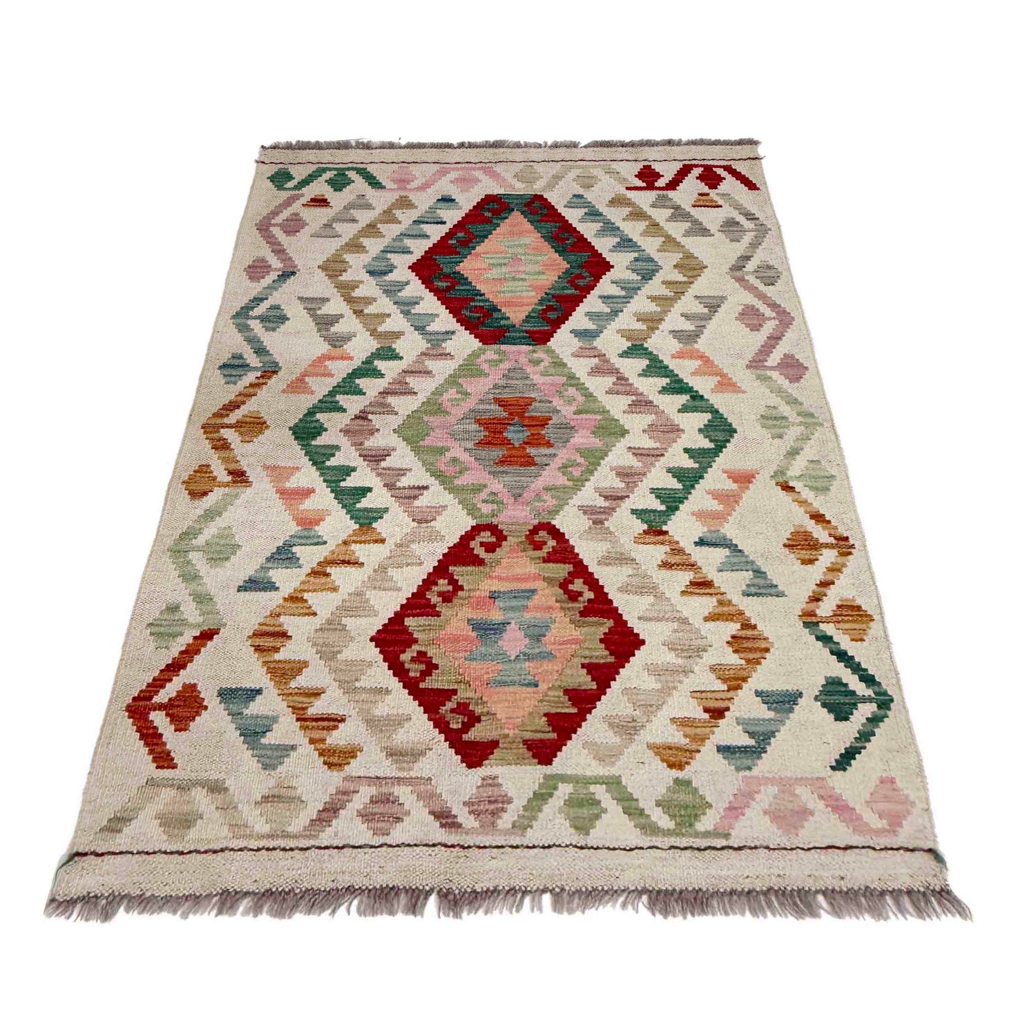 Handmade Vegetable Kilim 2' 7" x 4' 3" (ft) - No. R38339