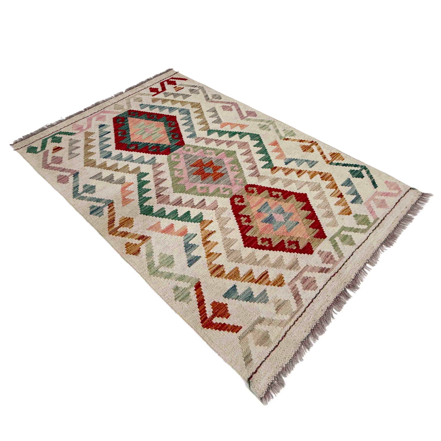 Handmade Vegetable Kilim 2' 7" x 4' 3" (ft) - No. R38339