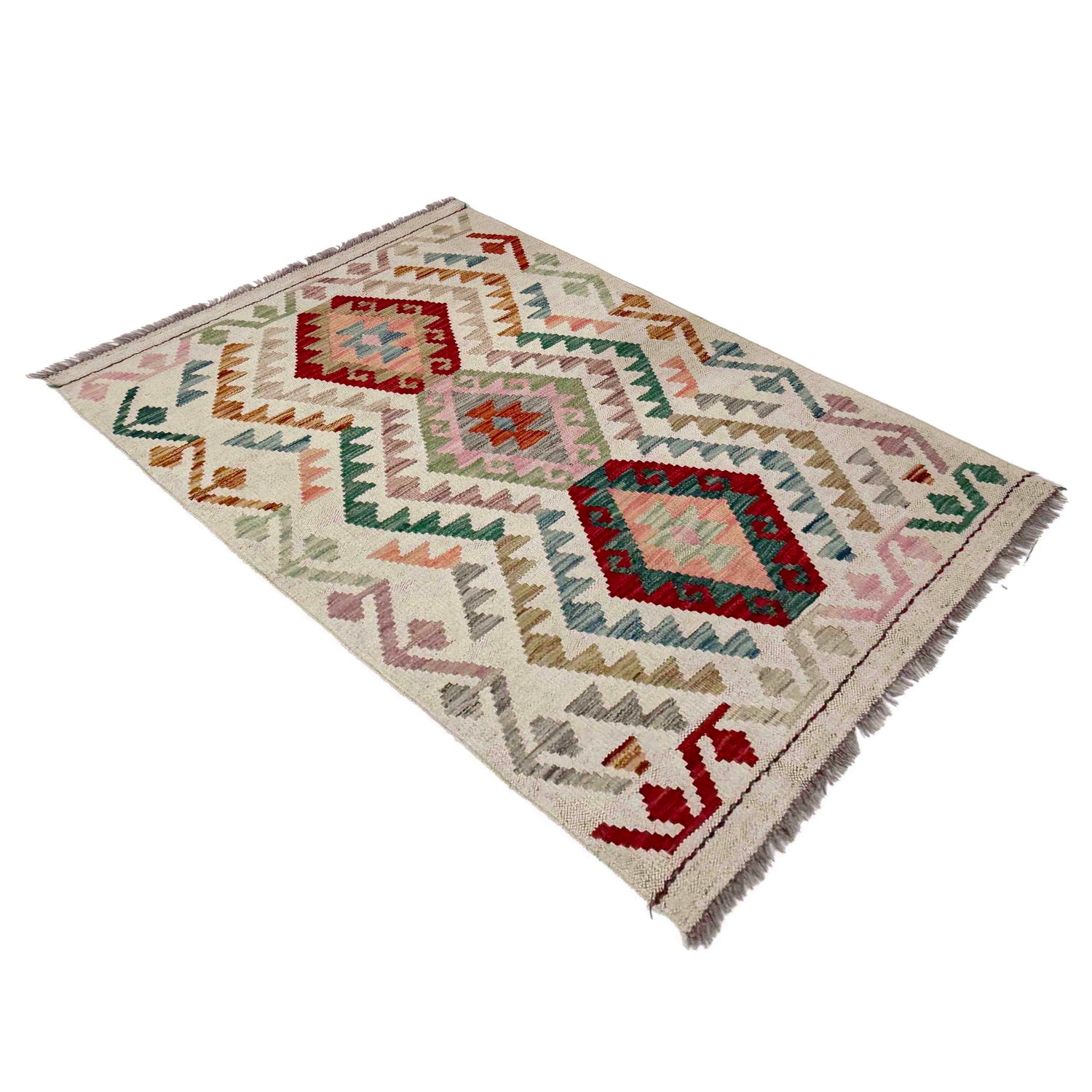 Handmade Vegetable Kilim 2' 7" x 4' 3" (ft) - No. R38339
