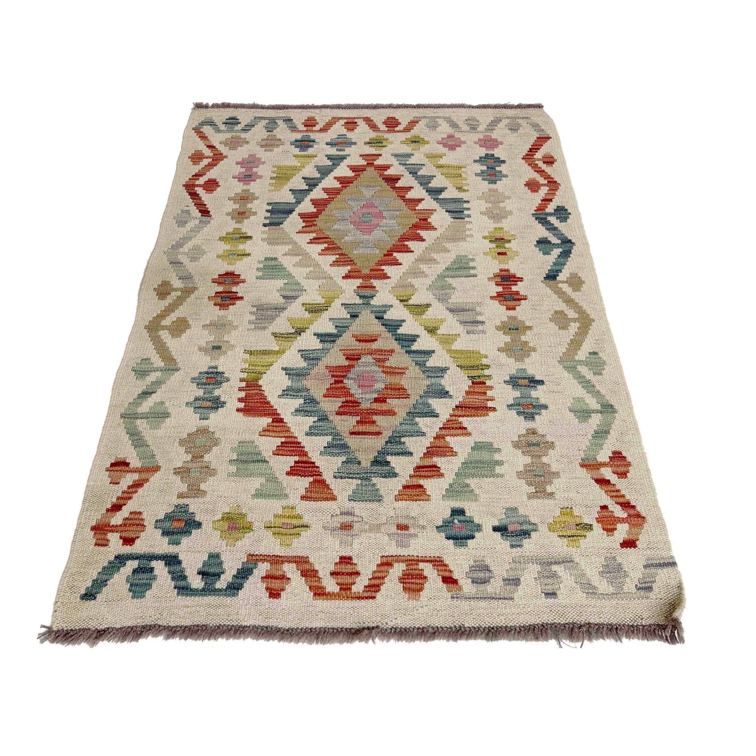 Handmade Vegetable Kelim 2' 8" x 3' 11" (ft) - No. R38340