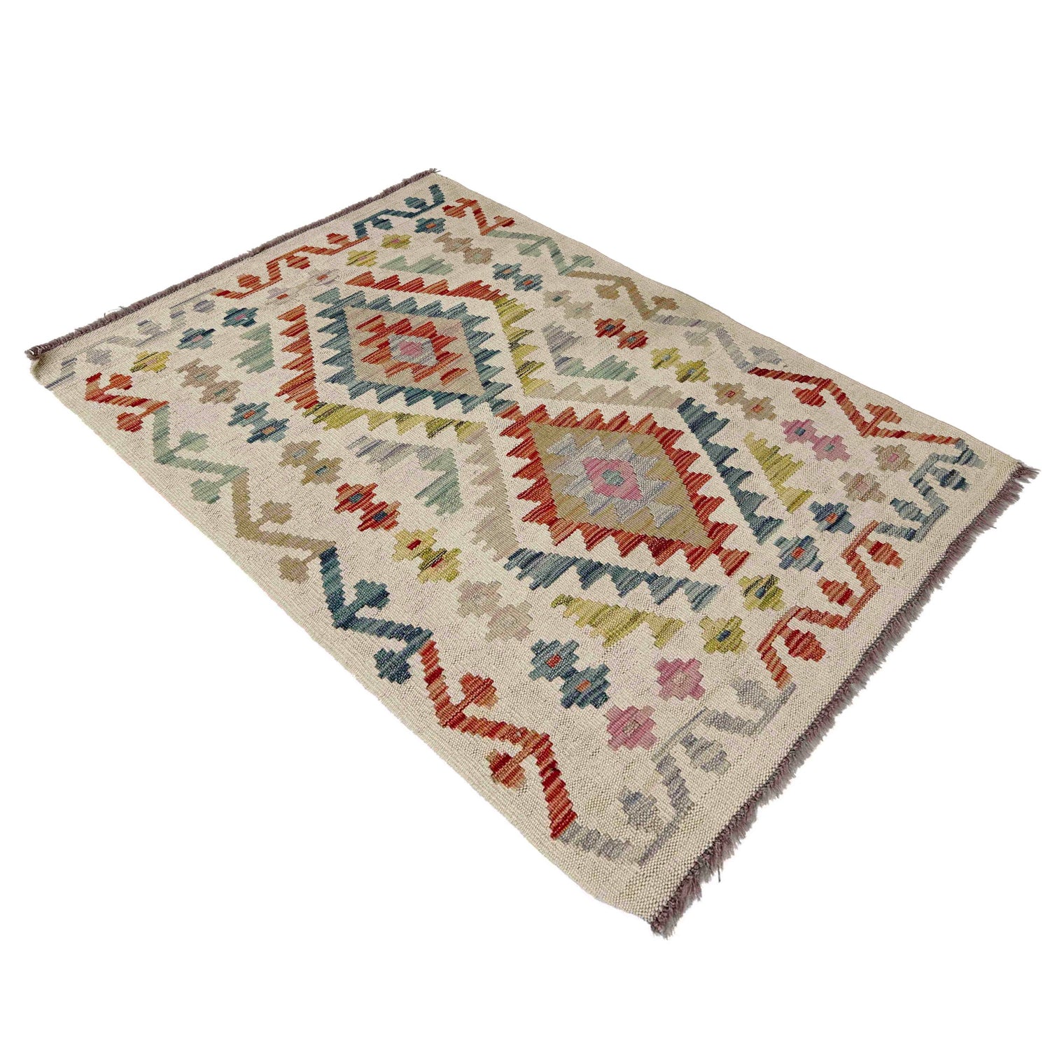 Handmade Vegetable Kelim 2' 8" x 3' 11" (ft) - No. R38340