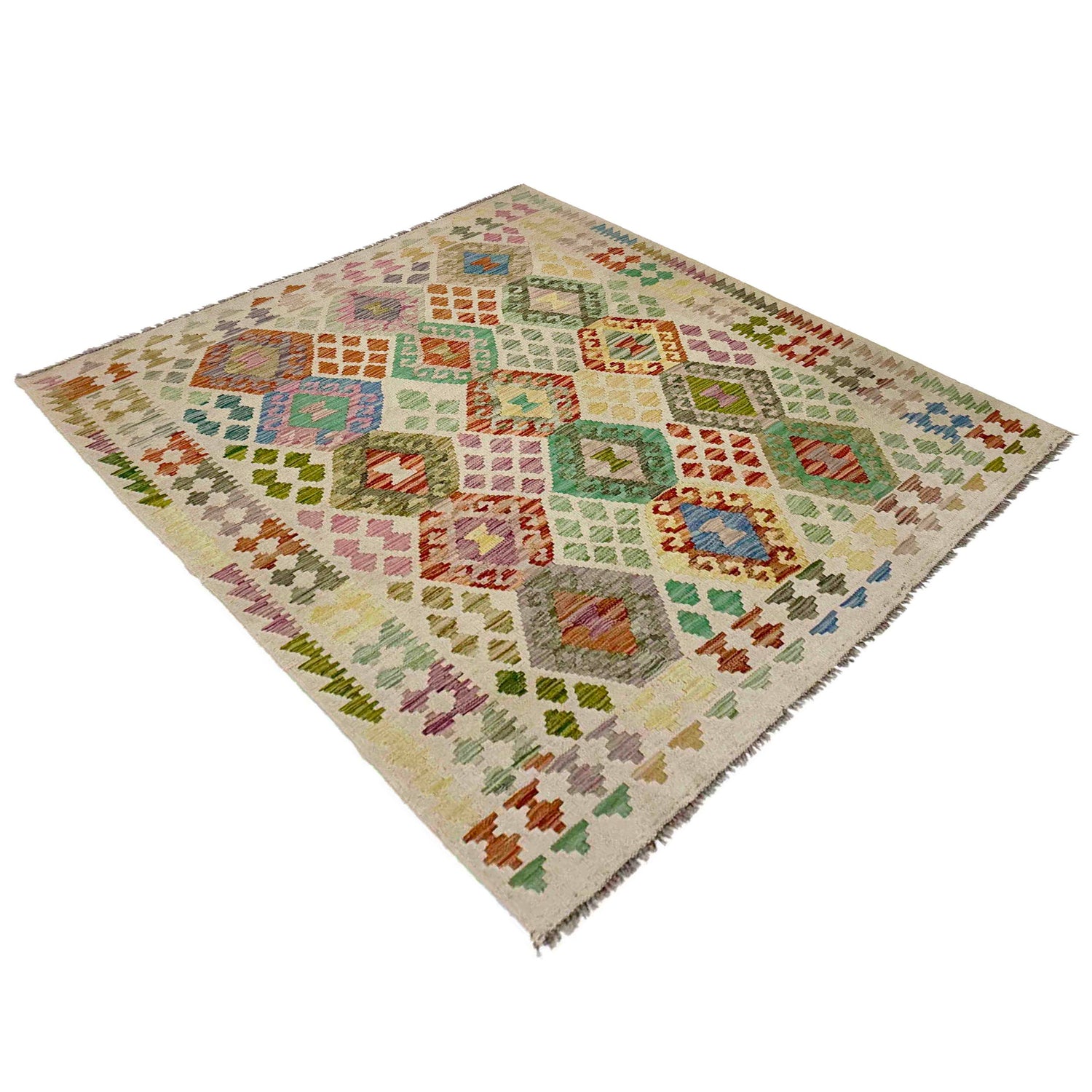 Handmade Vegetable Kelim 4' 11" x 6' 0" (ft) - No. R38347