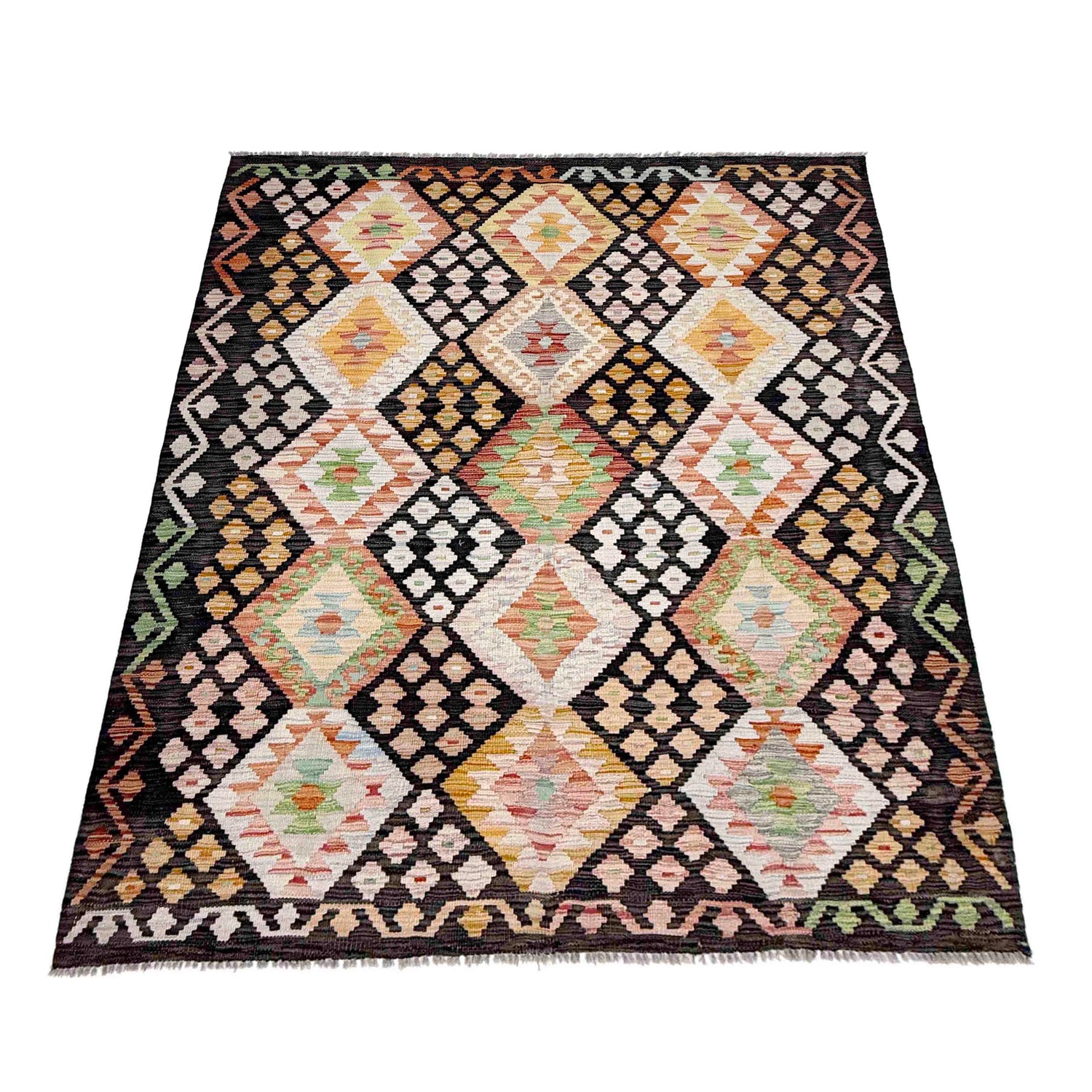 Handmade Vegetable Kilim 4' 9" x 6' 0" (ft) - No. R38349