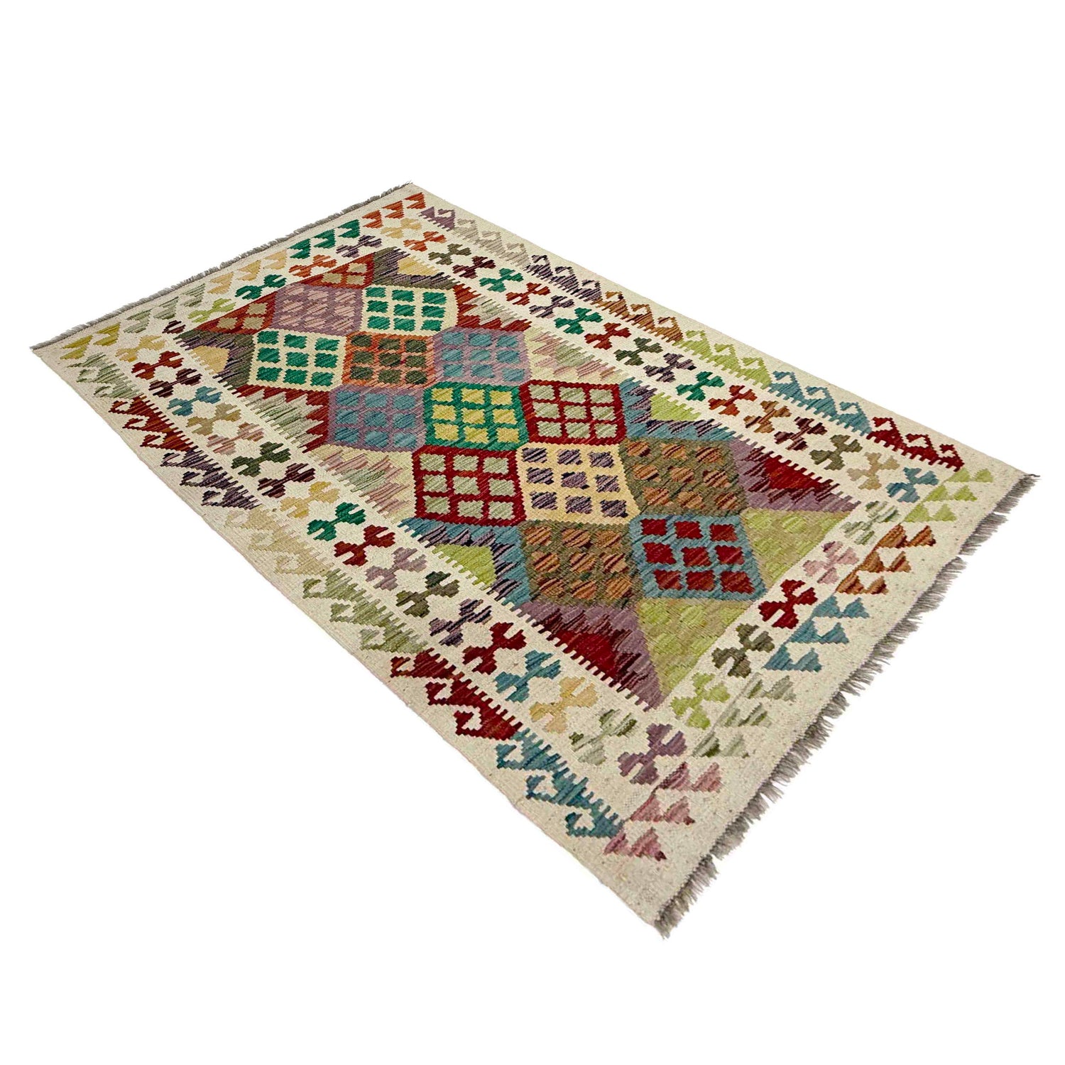 Handmade Vegetable Kelim 3' 1" x 5" 4" (ft) - No. R38352