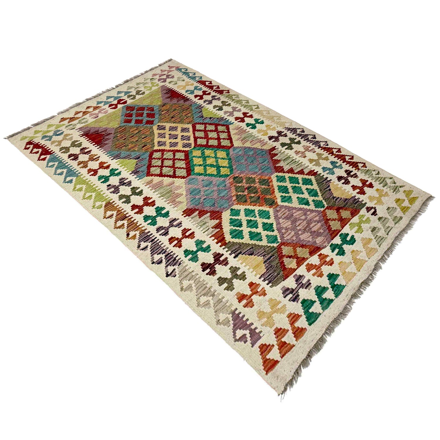 Handmade Vegetable Kelim 3' 1" x 5" 4" (ft) - No. R38352