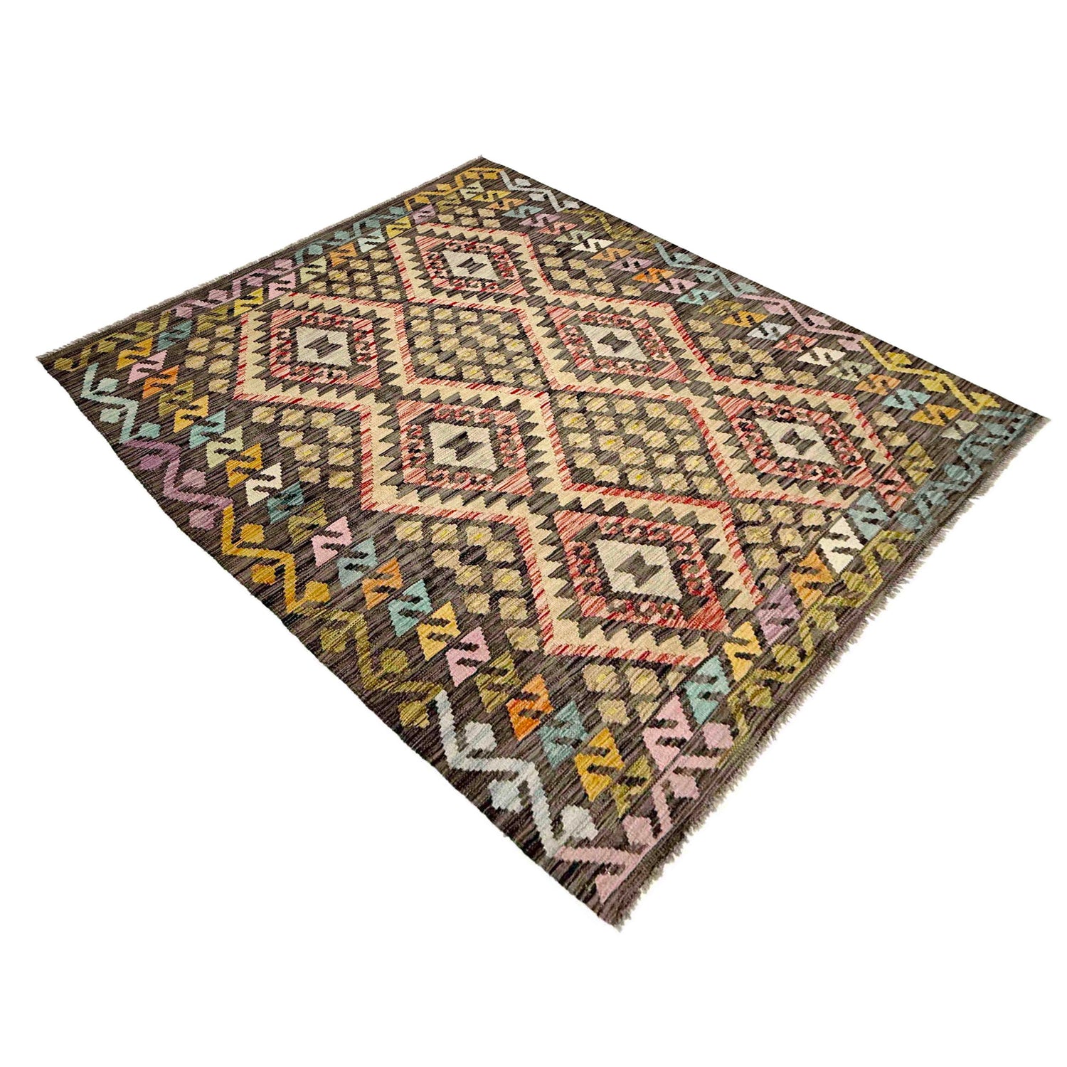 Handmade Vegetable Kelim 4' 10" x 6' 8" (ft) - No. R38364