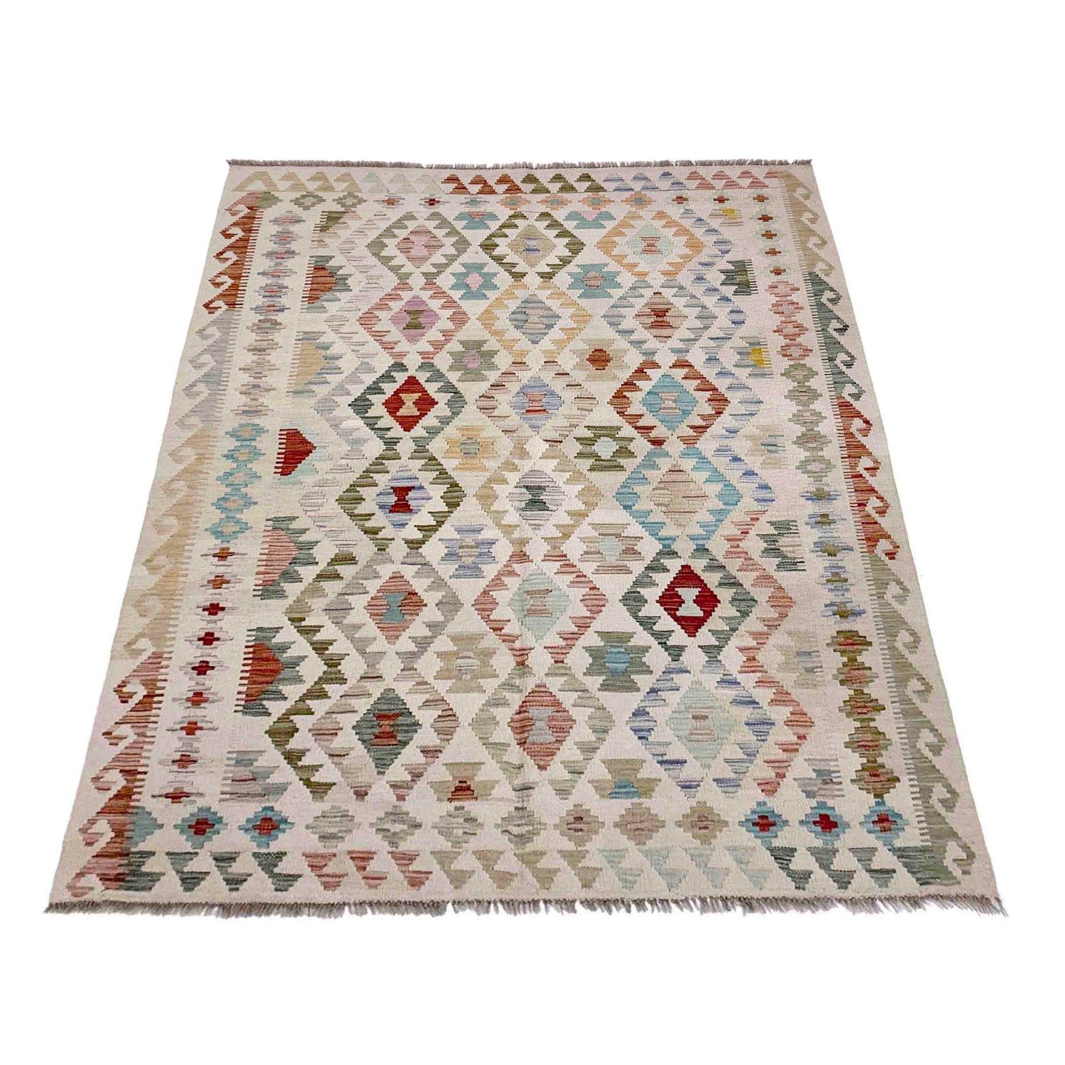 Handmade Vegetable Kilim 5' 0" x 6' 4" (ft) - No. R38365