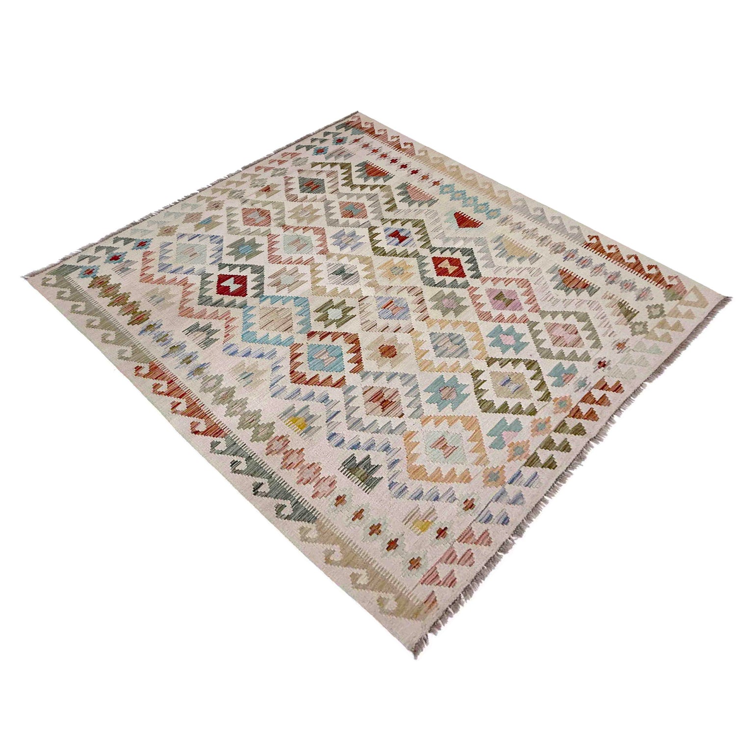 Handmade Vegetable Kilim 5' 0" x 6' 4" (ft) - No. R38365