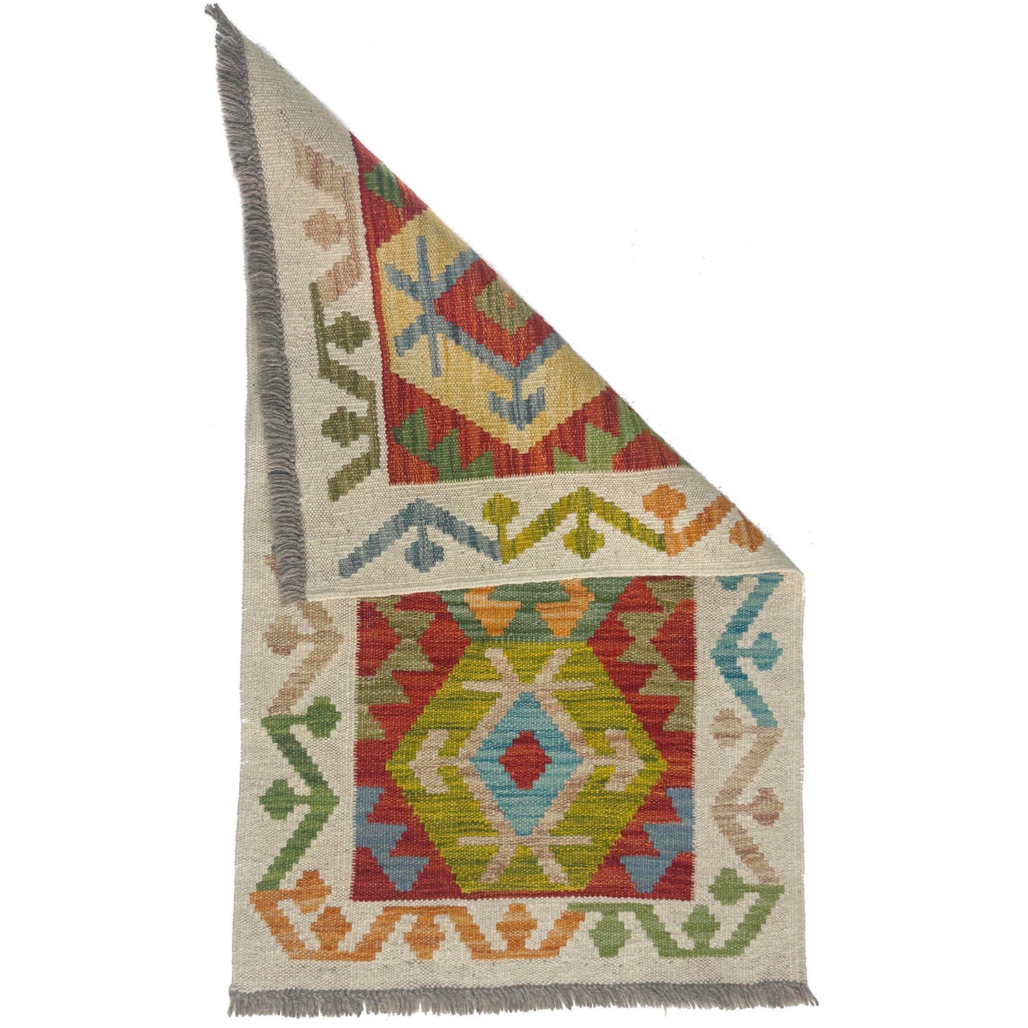 Handmade Vegetable Kelim 1' 10" x 3' 2" (ft) - No. R38396