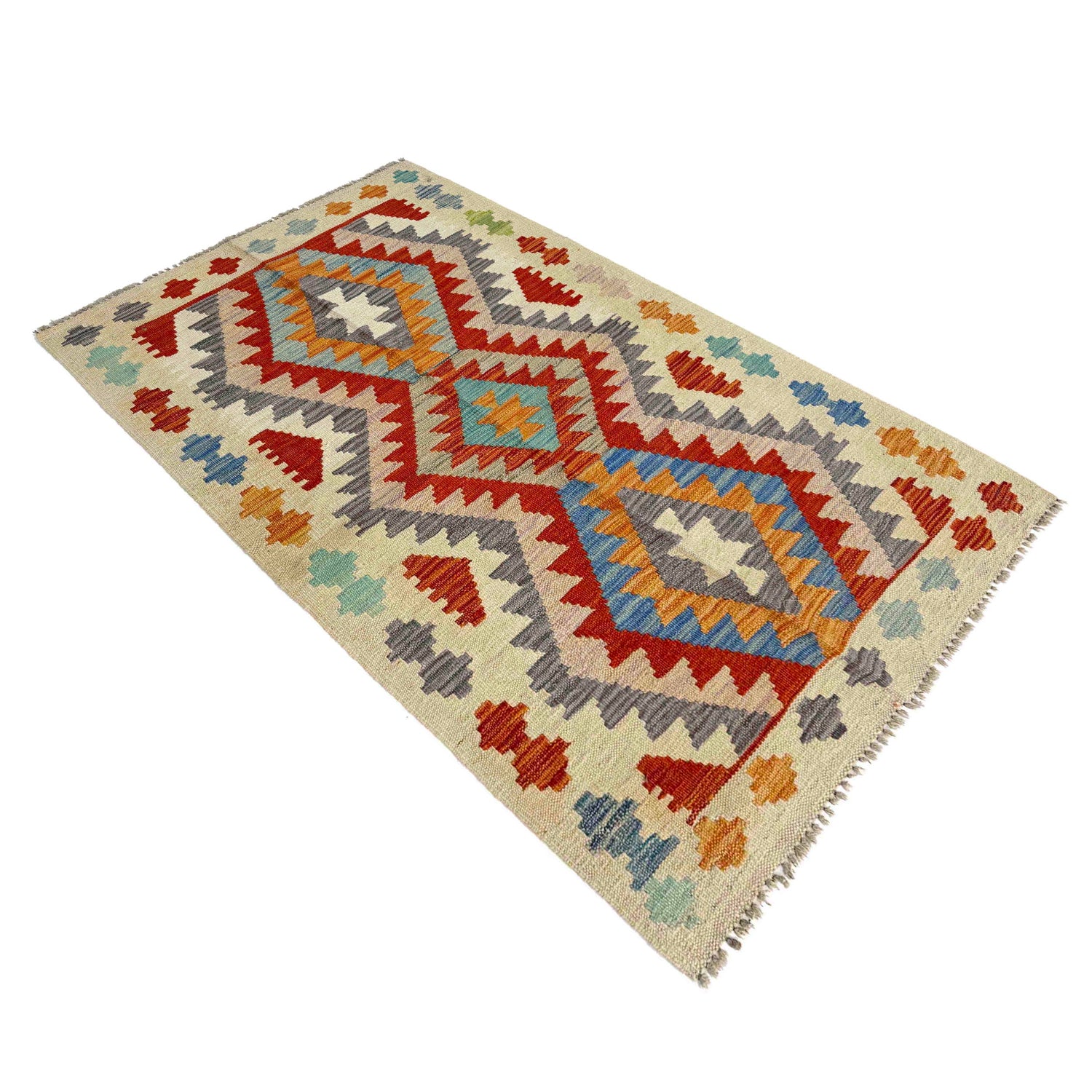 Handmade Vegetable Kilim 2' 6" x 4' 2" (ft) - No. R38407