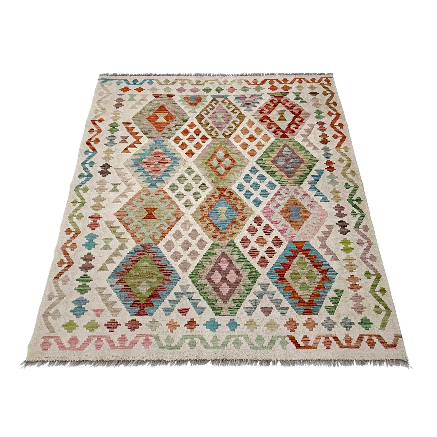 Handmade Vegetable Kelim 4' 11" x 6' 4" (ft) - No. R38450