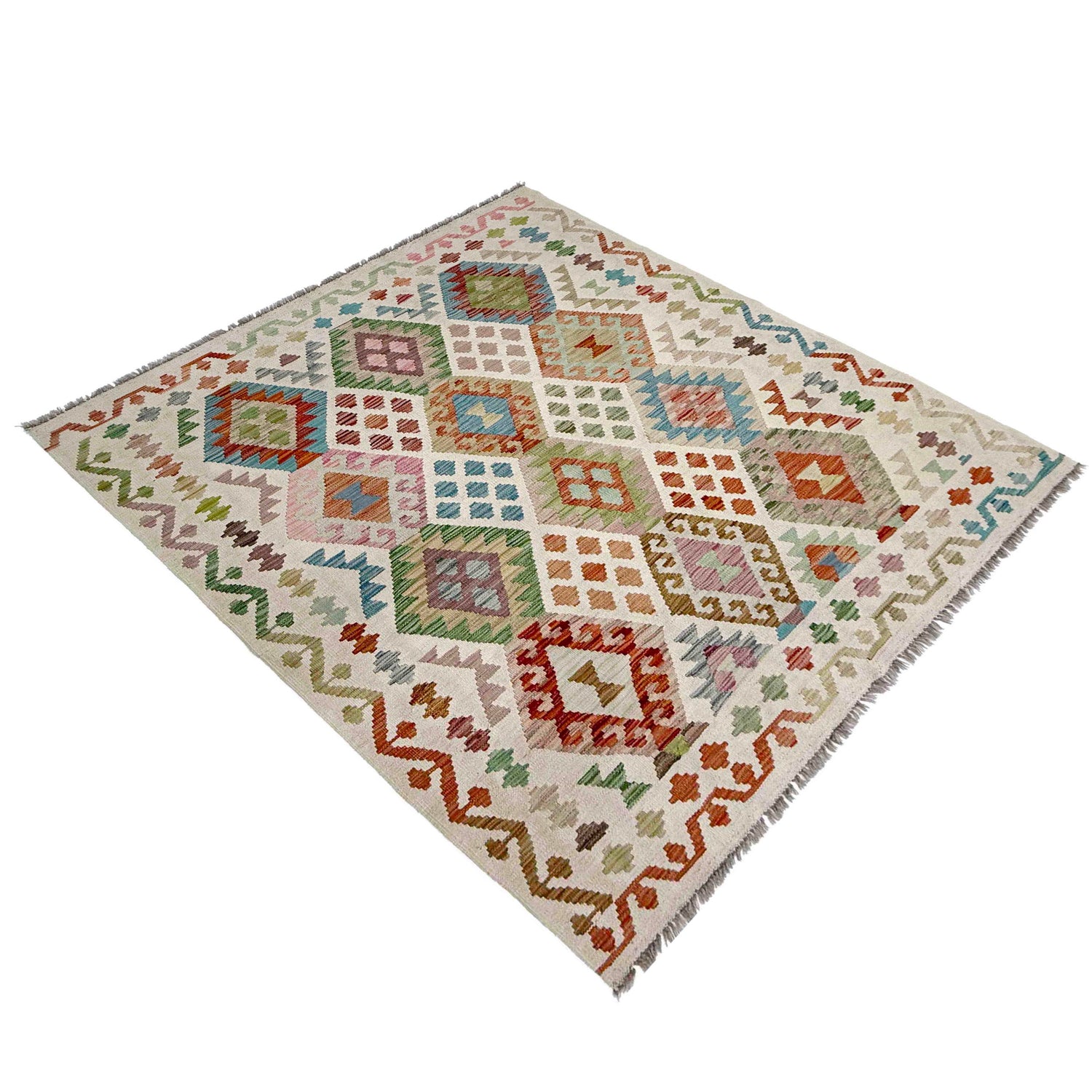 Handmade Vegetable Kelim 4' 11" x 6' 4" (ft) - No. R38450