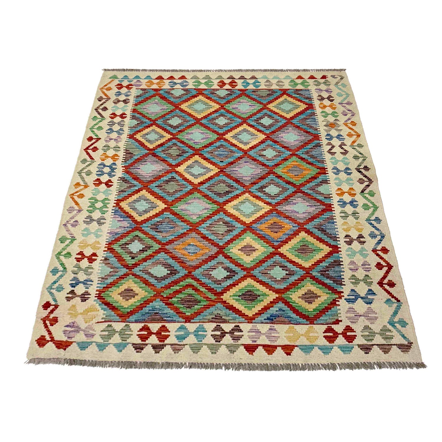 Handmade Vegetable Kilim 4' 10" x 6' 5" (ft) - No. R38451