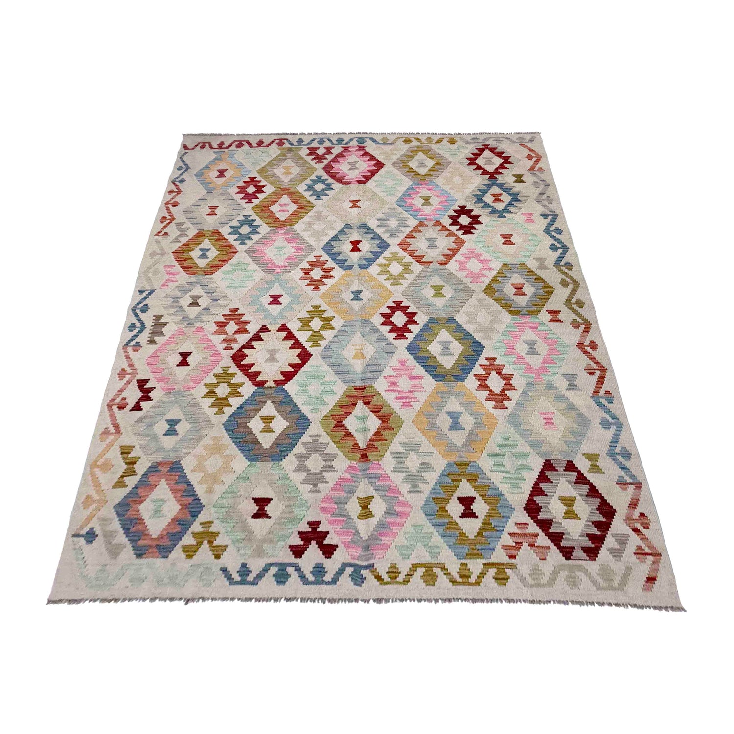 Handmade Vegetable Kelim 6' 0" x 8' 2" (ft) - No. R38453