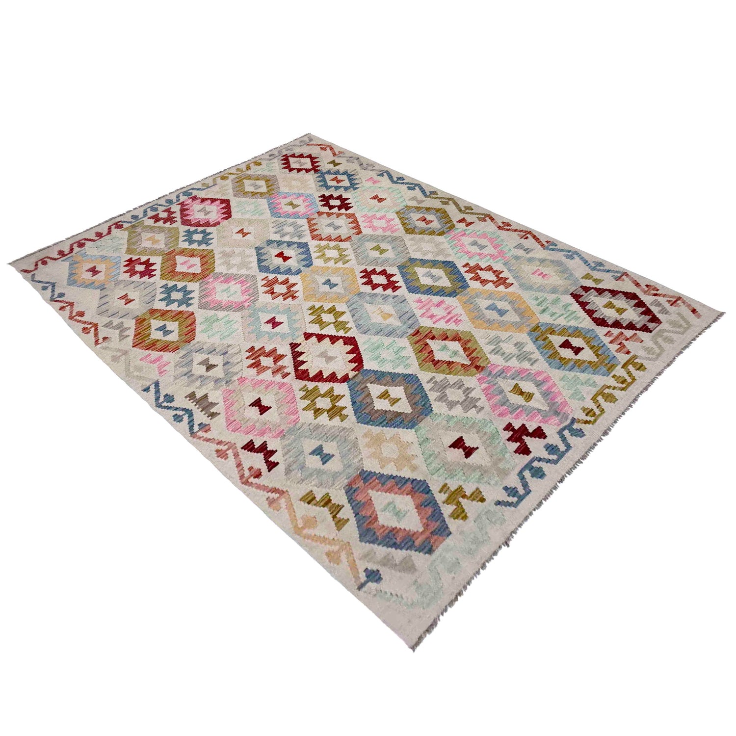 Handmade Vegetable Kelim 6' 0" x 8' 2" (ft) - No. R38453