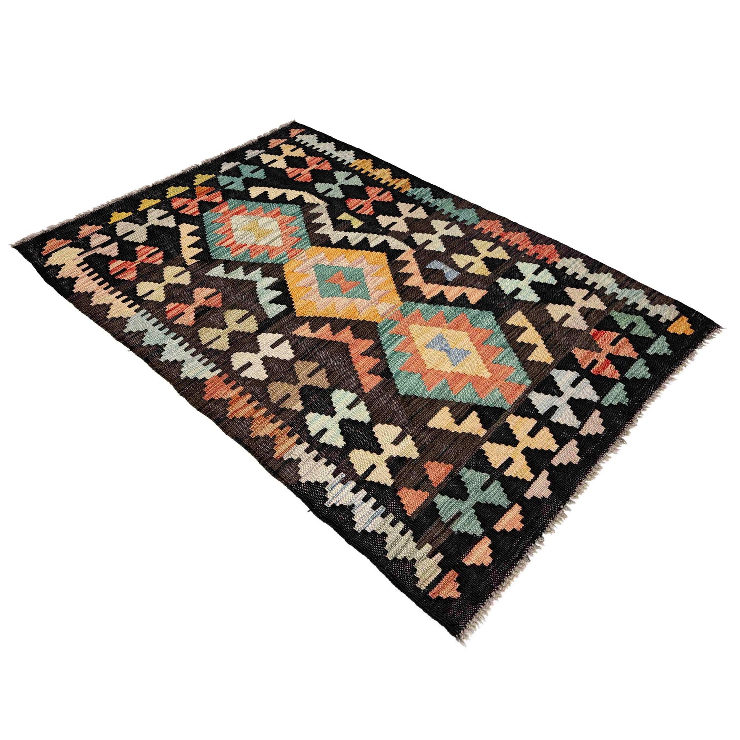 Handmade Vegetable Kelim 2' 8" x 4' 2" (ft) - No. R38617