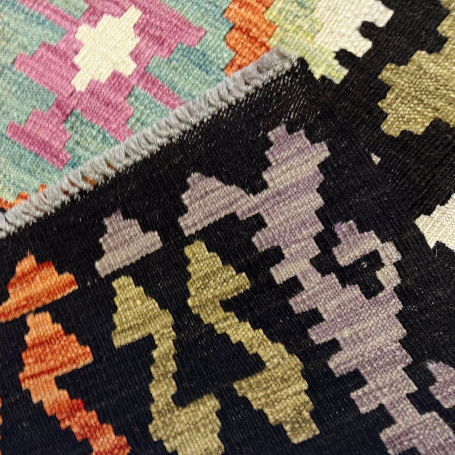 Handmade Vegetable Kilim 6' 8" x 9' 9" (ft) - No. R38618