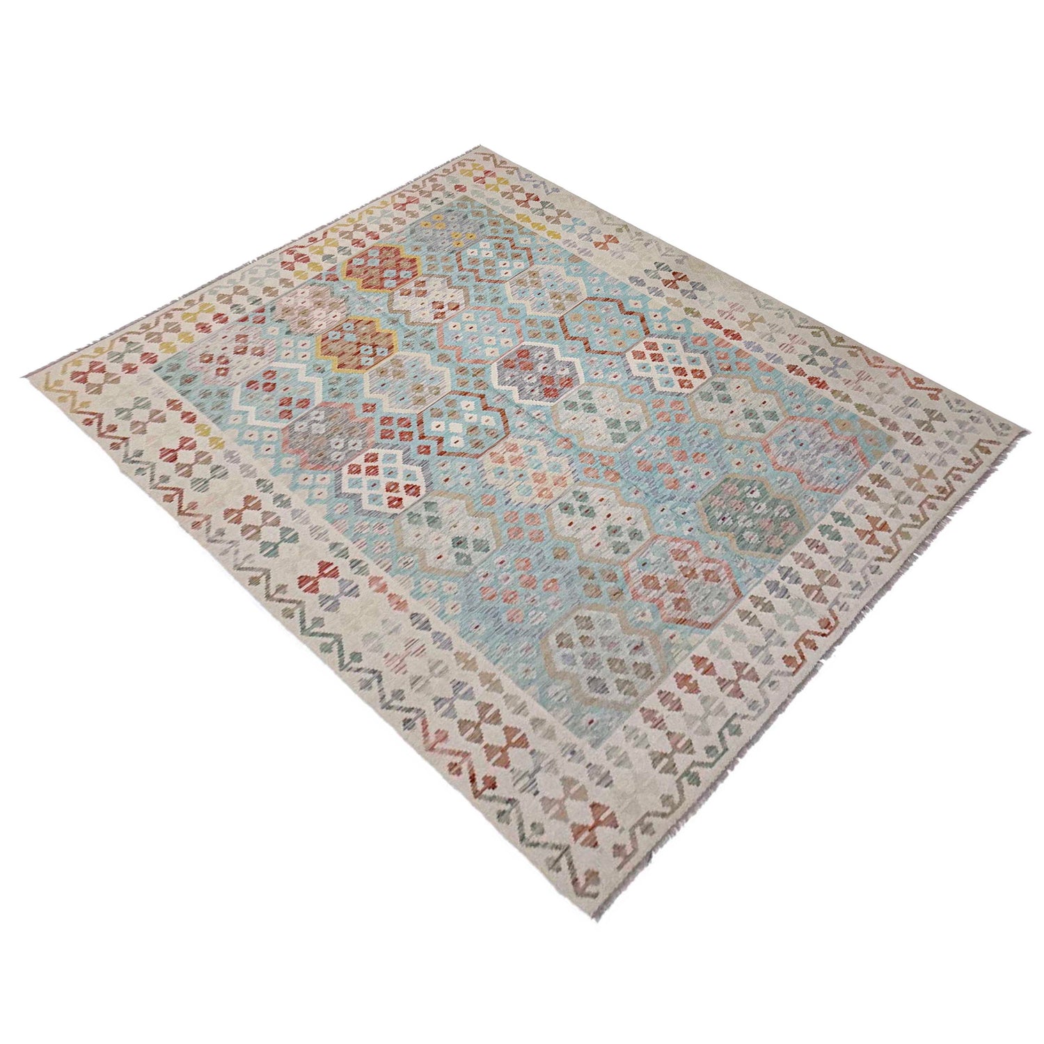 Handmade Vegetable Kelim 6' 8" x 9' 8" (ft) - No. R38619