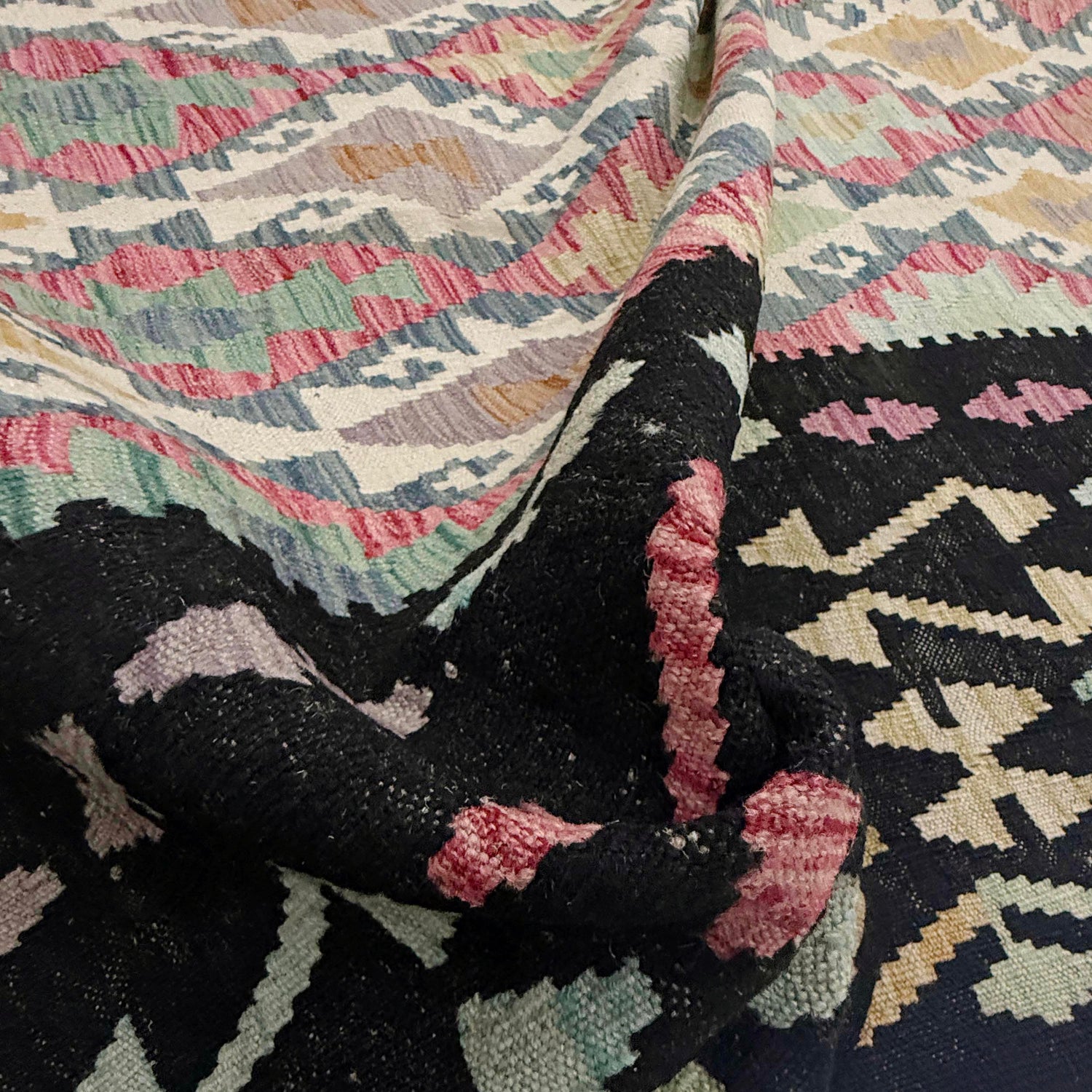 Handmade Vegetable Kilim 6' 7" x 9' 10" (ft) - No. R38621