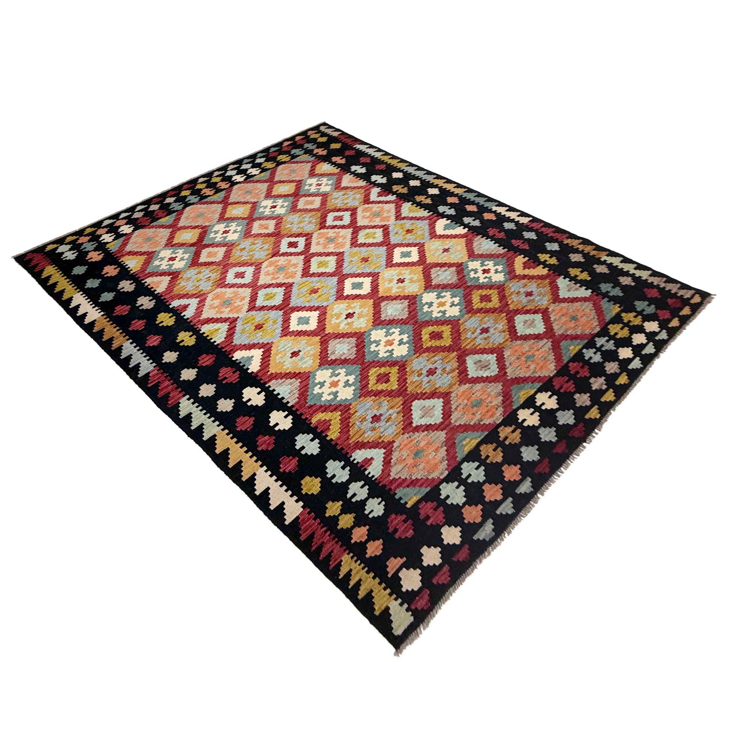Handmade Vegetable Kelim 6' 7" x 9' 10" (ft) - No. R38622