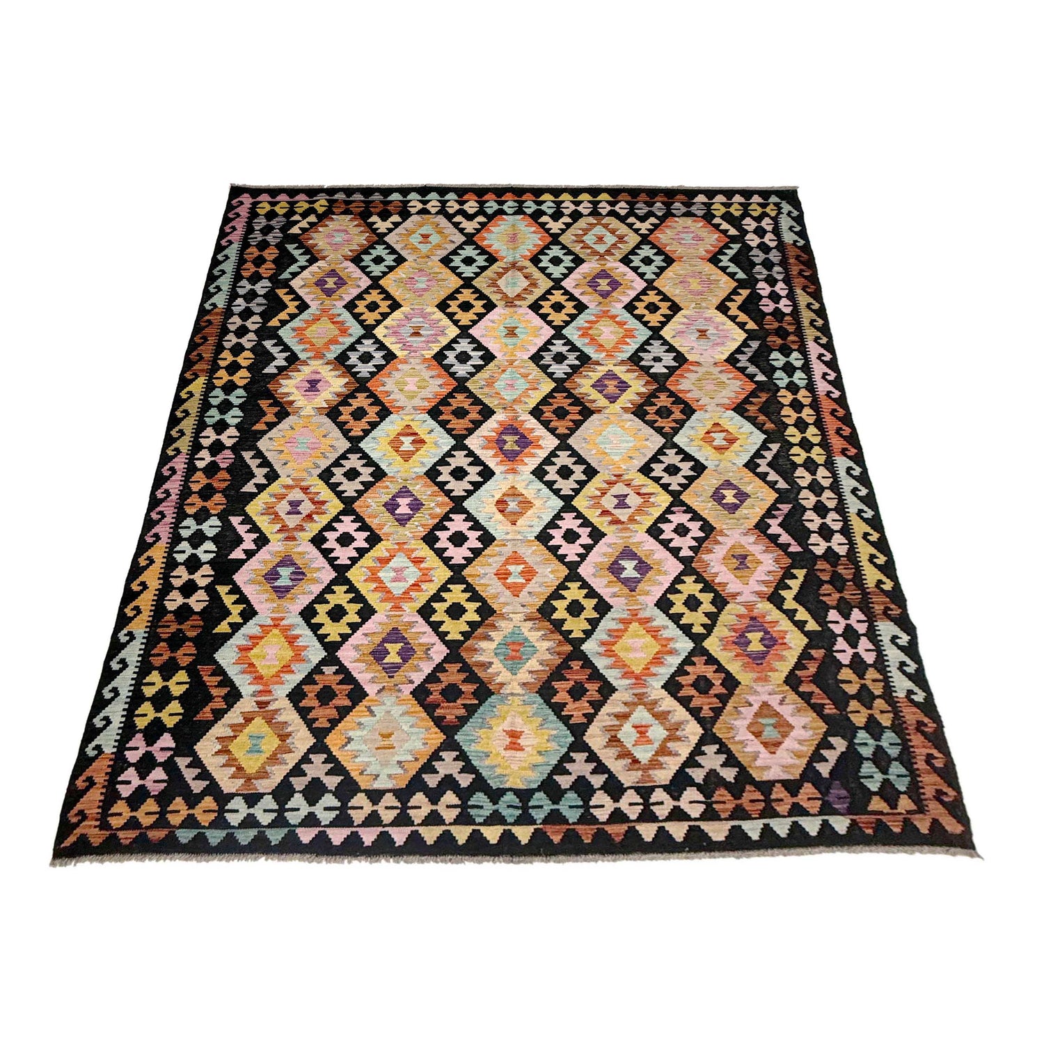 Handmade Vegetable Kilim 6' 7" x 9' 6" (ft) - No. R38623