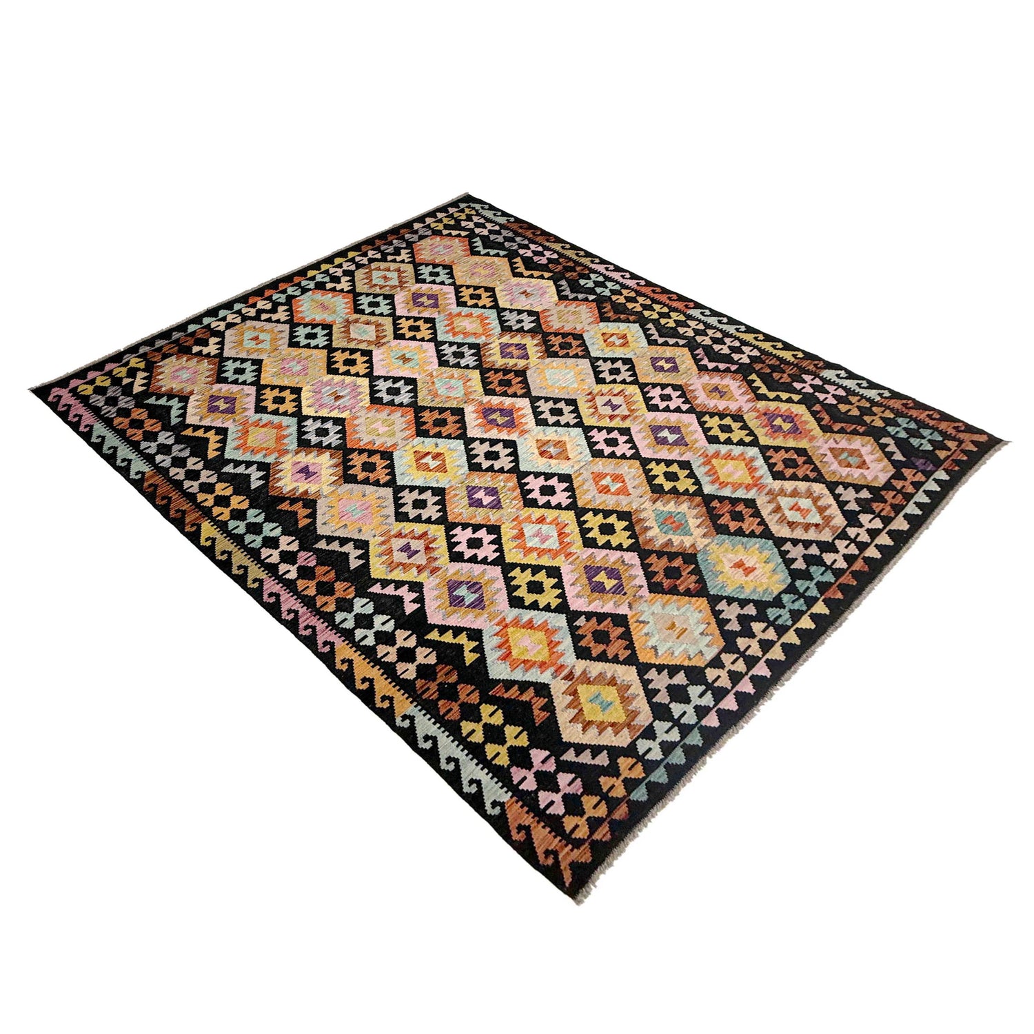 Handmade Vegetable Kilim 6' 7" x 9' 6" (ft) - No. R38623