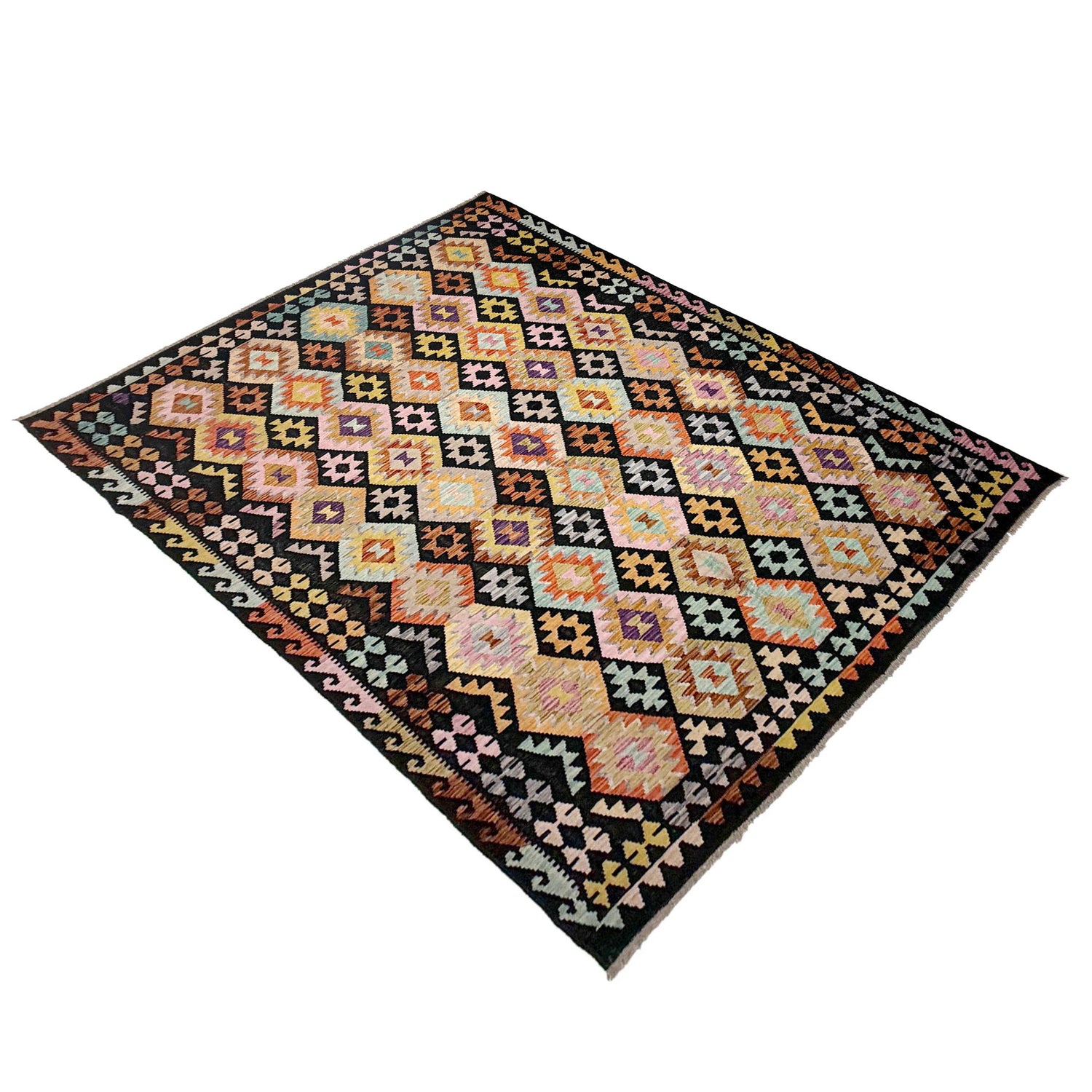 Handmade Vegetable Kilim 6' 7" x 9' 6" (ft) - No. R38623