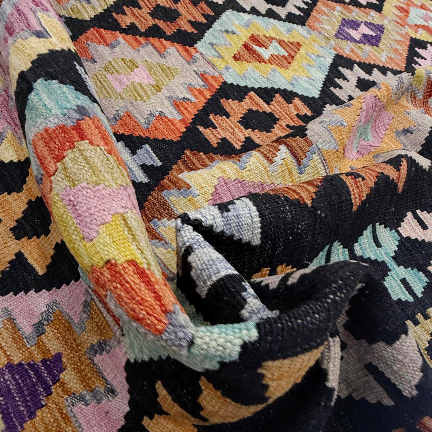 Handmade Vegetable Kilim 6' 7" x 9' 6" (ft) - No. R38623