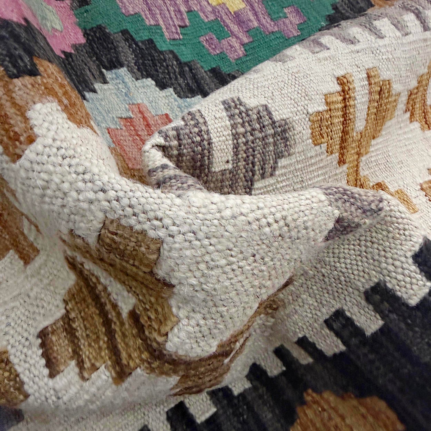 Handmade Vegetable Kilim 6' 8" x 9' 7" (ft) - No. R38626
