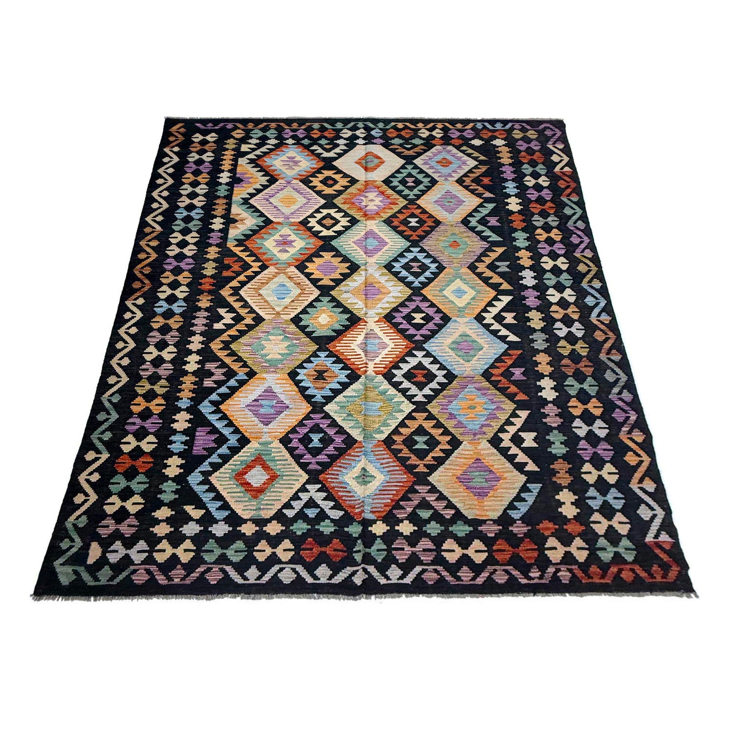 Handmade Vegetable Kelim 6' 7" x 9' 7" (ft) - No. R38627