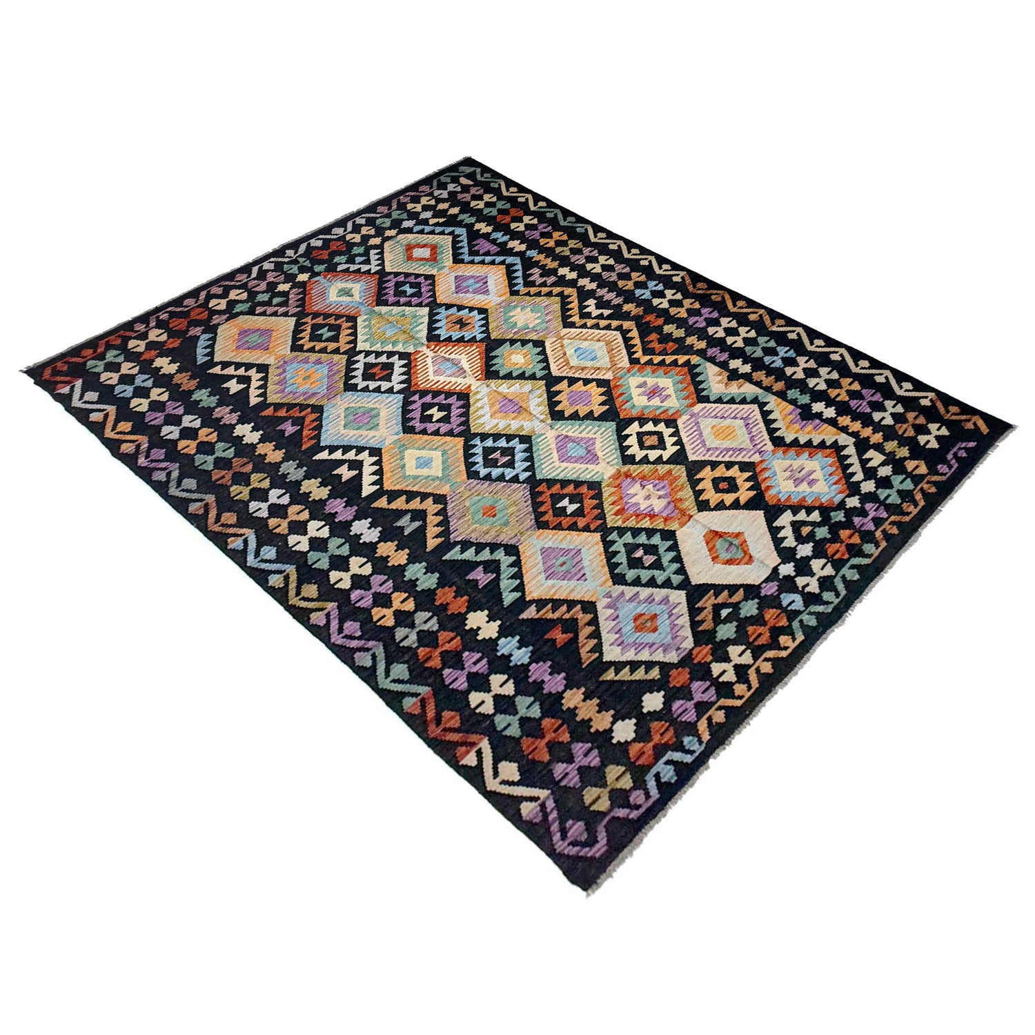 Handmade Vegetable Kelim 6' 7" x 9' 7" (ft) - No. R38627