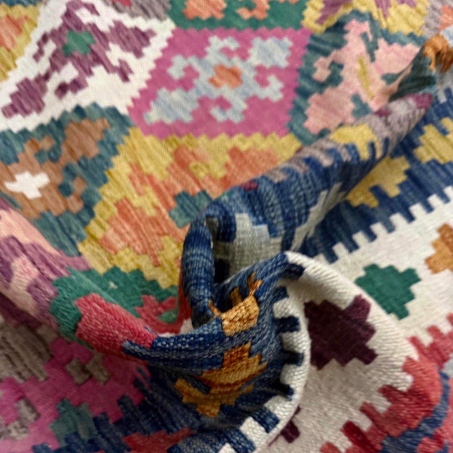 Handmade Vegetable Kilim 6' 7" x 9' 9" (ft) - No. R38628