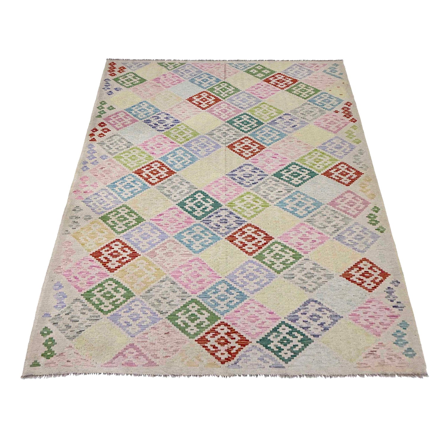 Handmade Vegetable Kelim 6' 7" x 9' 6" (ft) - No. R38629