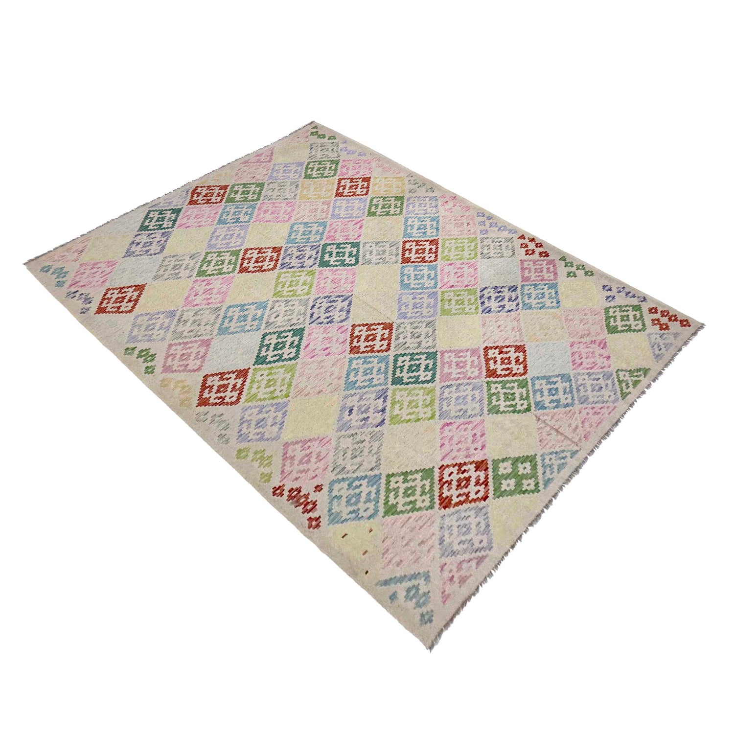 Handmade Vegetable Kelim 6' 7" x 9' 6" (ft) - No. R38629