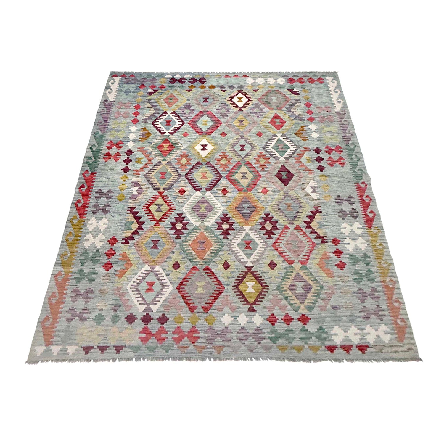 Handmade Vegetable Kilim 6' 7" x 9' 6" (ft) - No. R38630