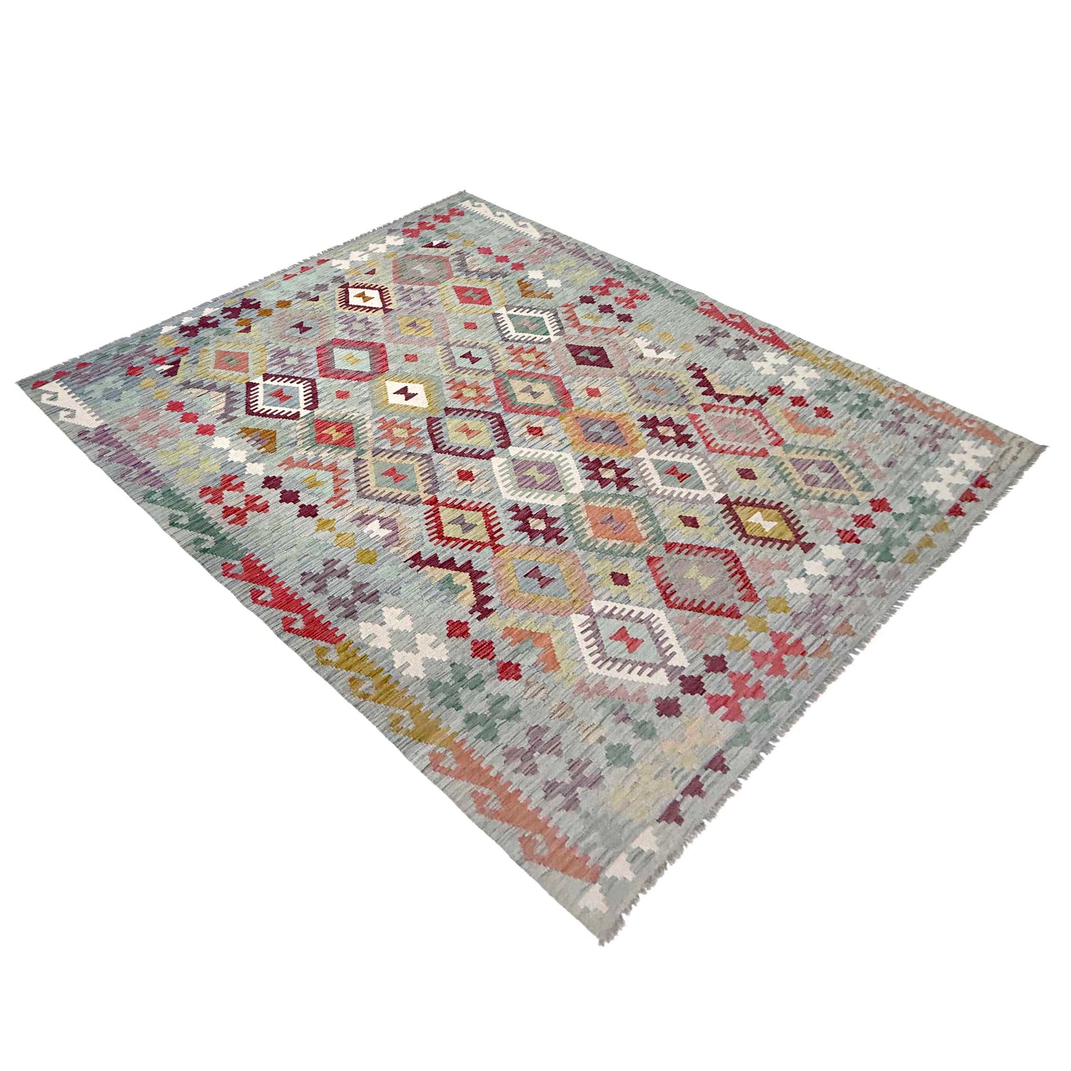 Handmade Vegetable Kilim 6' 7" x 9' 6" (ft) - No. R38630