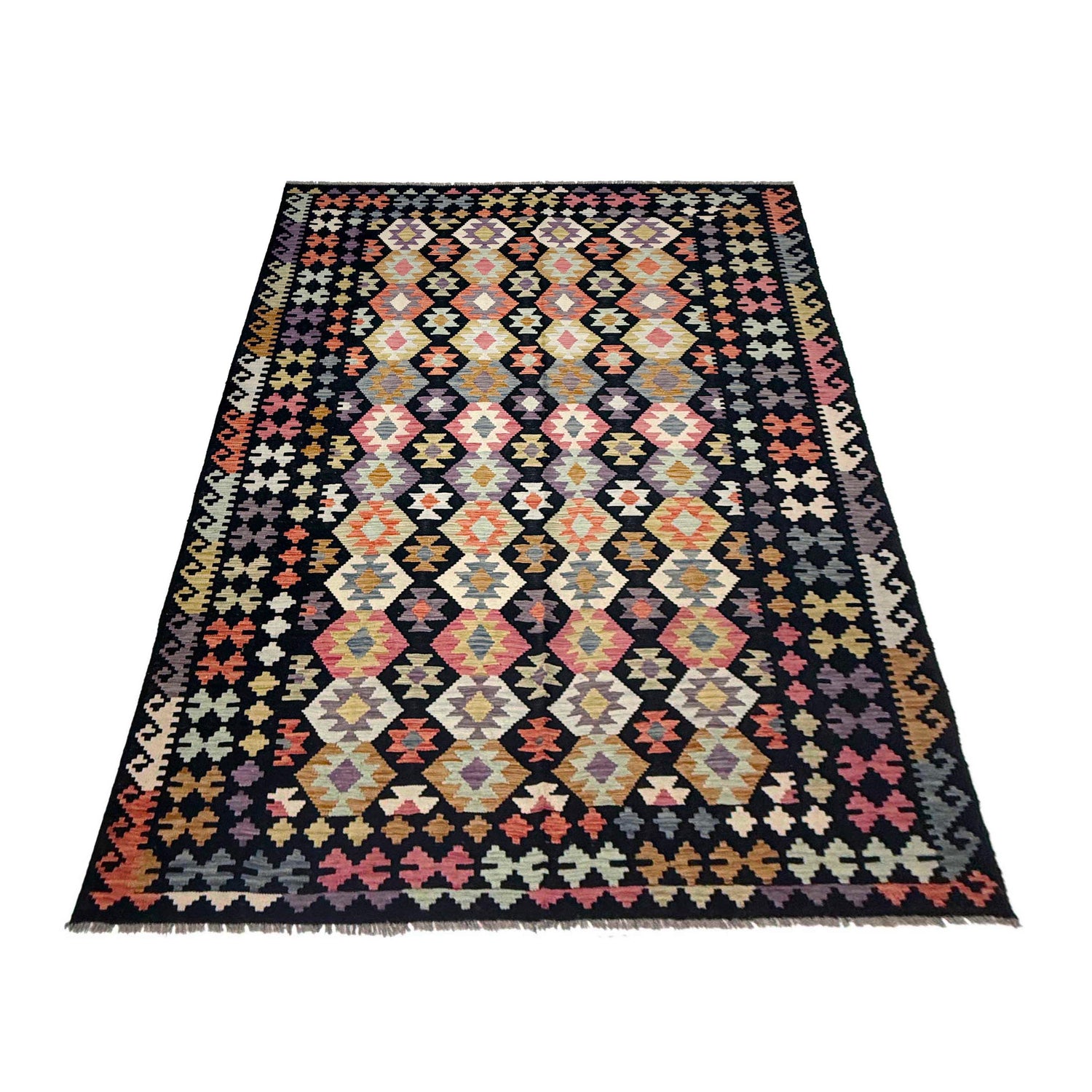 Handmade Vegetable Kelim 6' 6" x 9' 9" (ft) - No. R38631