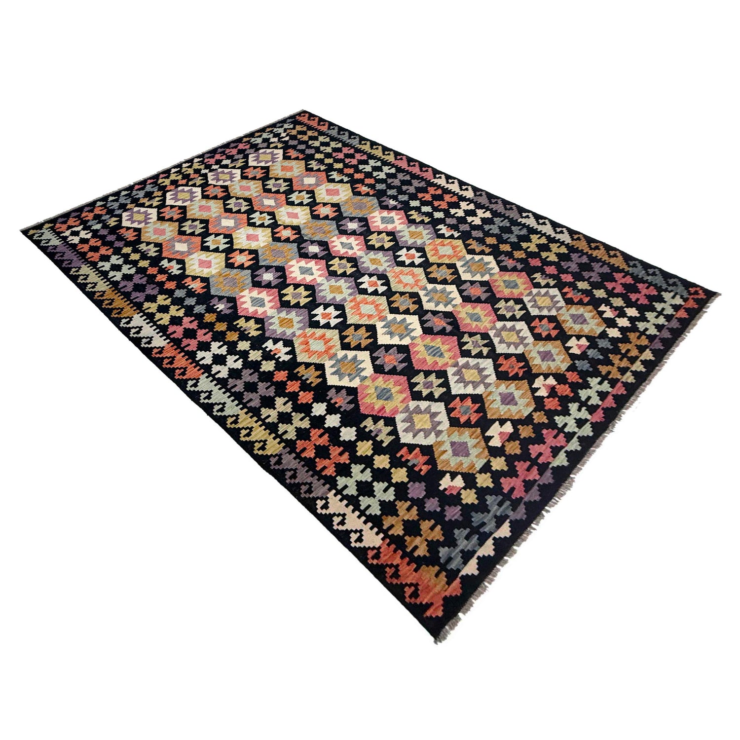 Handmade Vegetable Kelim 6' 6" x 9' 9" (ft) - No. R38631